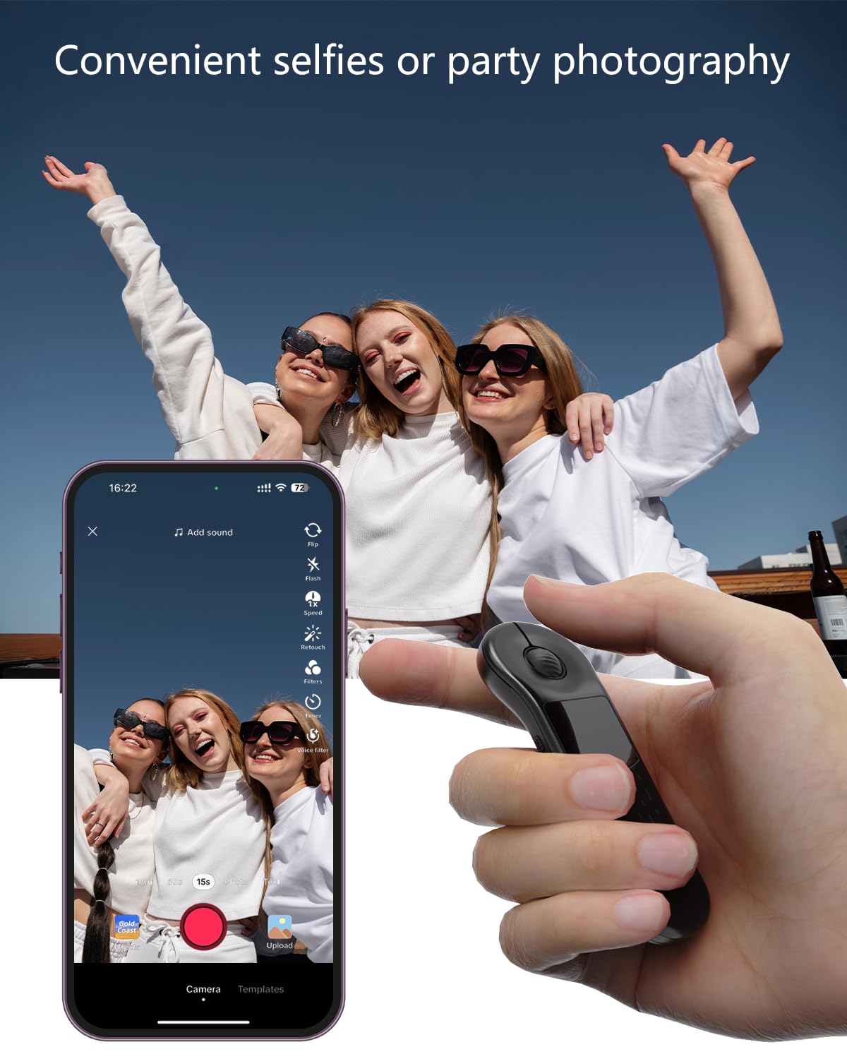 ماوس هوائي بـ3 وصلات لاجهزة الكمبيوتر/iOS/اندرويد مع لوحة لمس، جهاز تحكم عن بعد لاسلكي قابل لاعادة الشحن، بلوتوث 2.4G للتحكم عن بعد لباور بوينت/كينوت/تيك توك/كاميرا/تطبيقات كيندل (اسود)