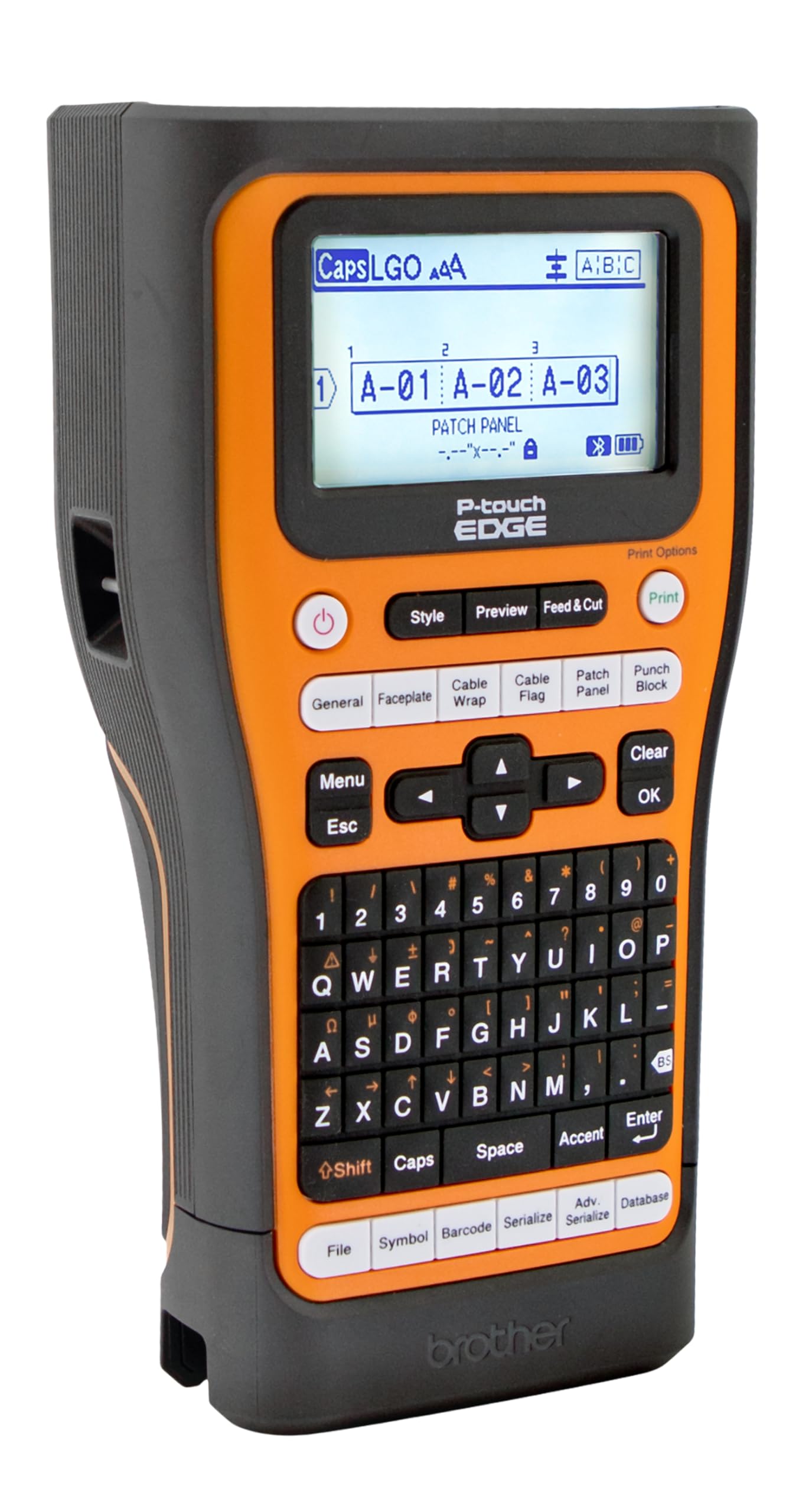 بروذر طابعة ملصقات صناعية محمولة باليد PT-E560BTVP P-Touch Edge مع بلوتوث وقاطع تلقائي مزدوج (حتى 24 ملم)