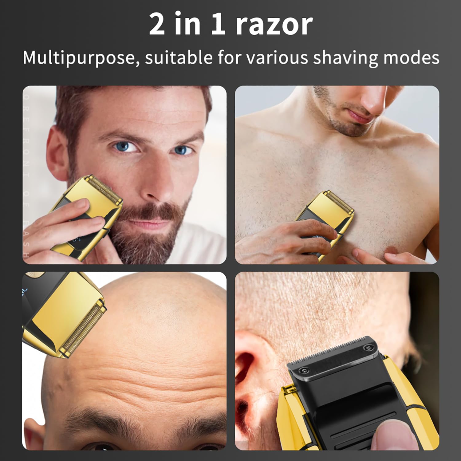 DSP Beard Foil Shaver Shaving Razor Electric Beard Trimmer USB Charging Cable with LED Digital Display
