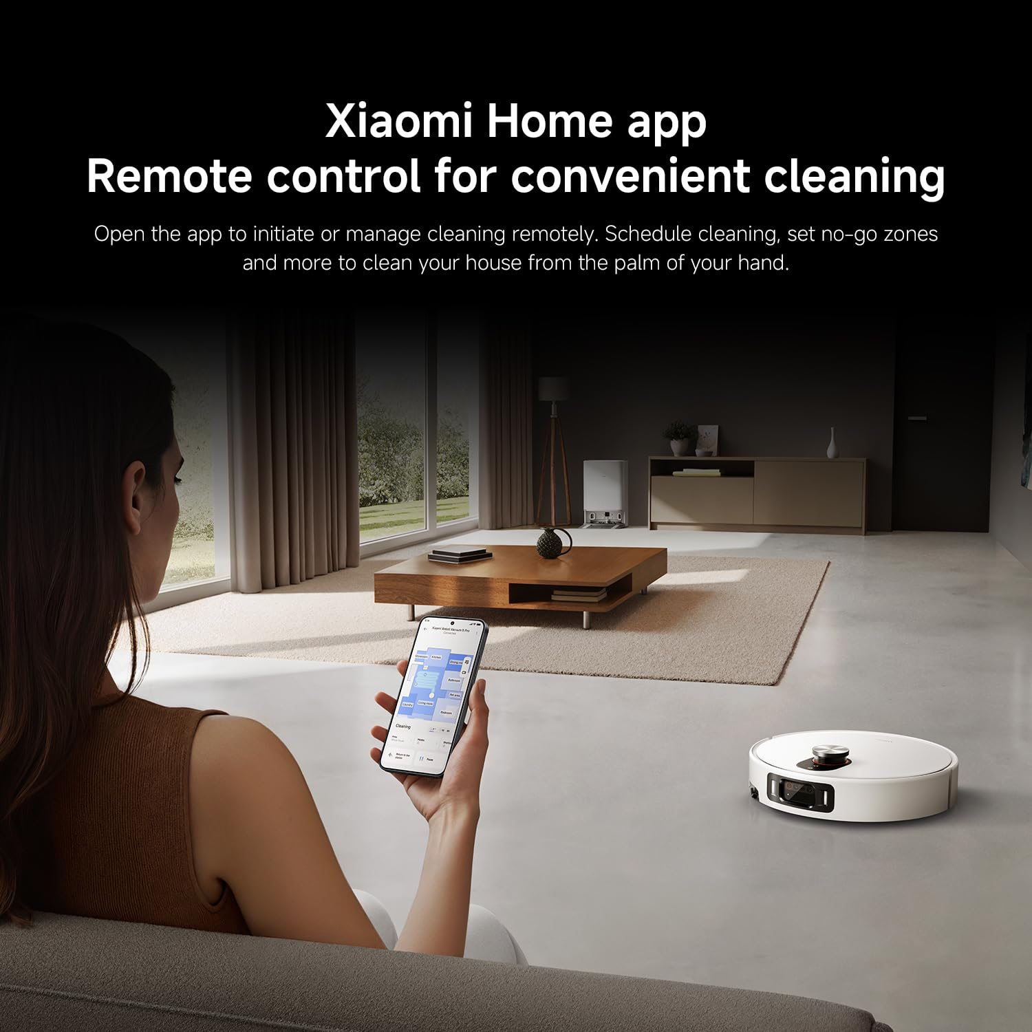 XIAOMI Robot Vacuum 5 Pro Robot Vacuum Cleaner with Mop Function, 20,000 Pa, Extendable Mop & Side Brush, Self-Cleaning All-in-One Base Station, AI Navigation, App & Voice Control