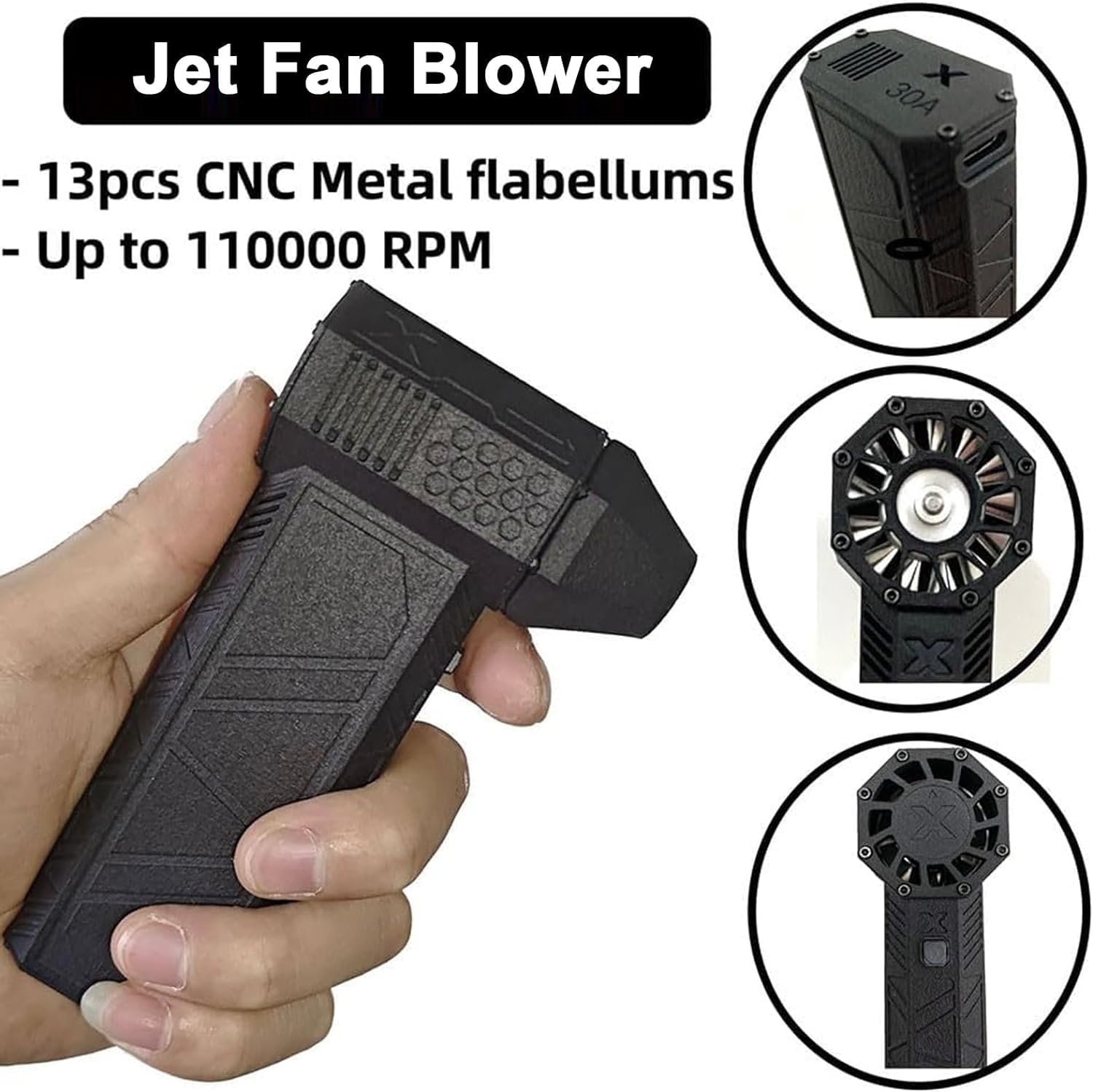 Portable Mini Turbo Fan 110000 RPM Handheld for Cleaning, Camping and Outdoor Activities