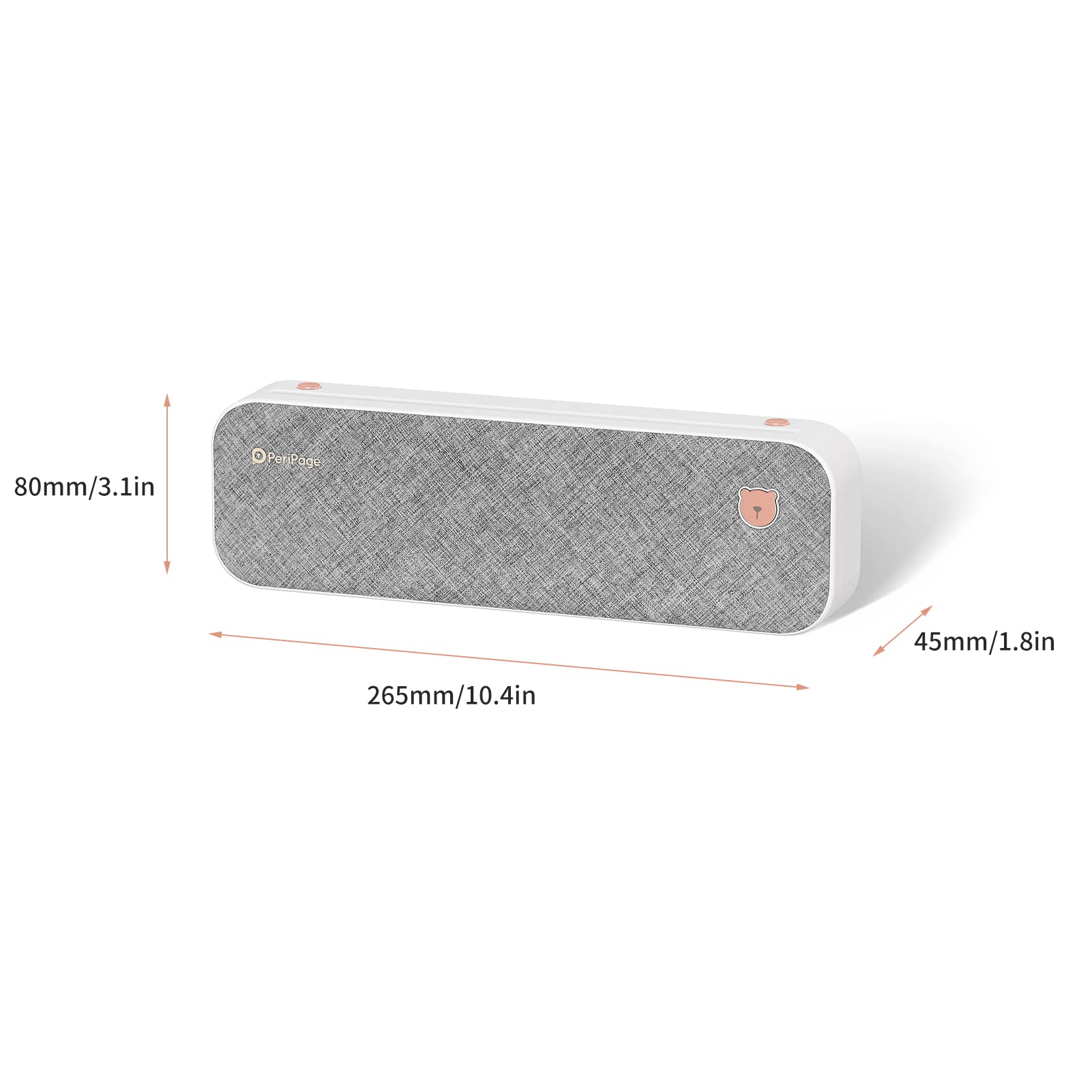Matipop PeriPage Portable Printer, A4 Wireless Travel Printer, Portable Thermal Printer Compatible with Android iOS, Supports 2 inch/3/4 inch Paper Width