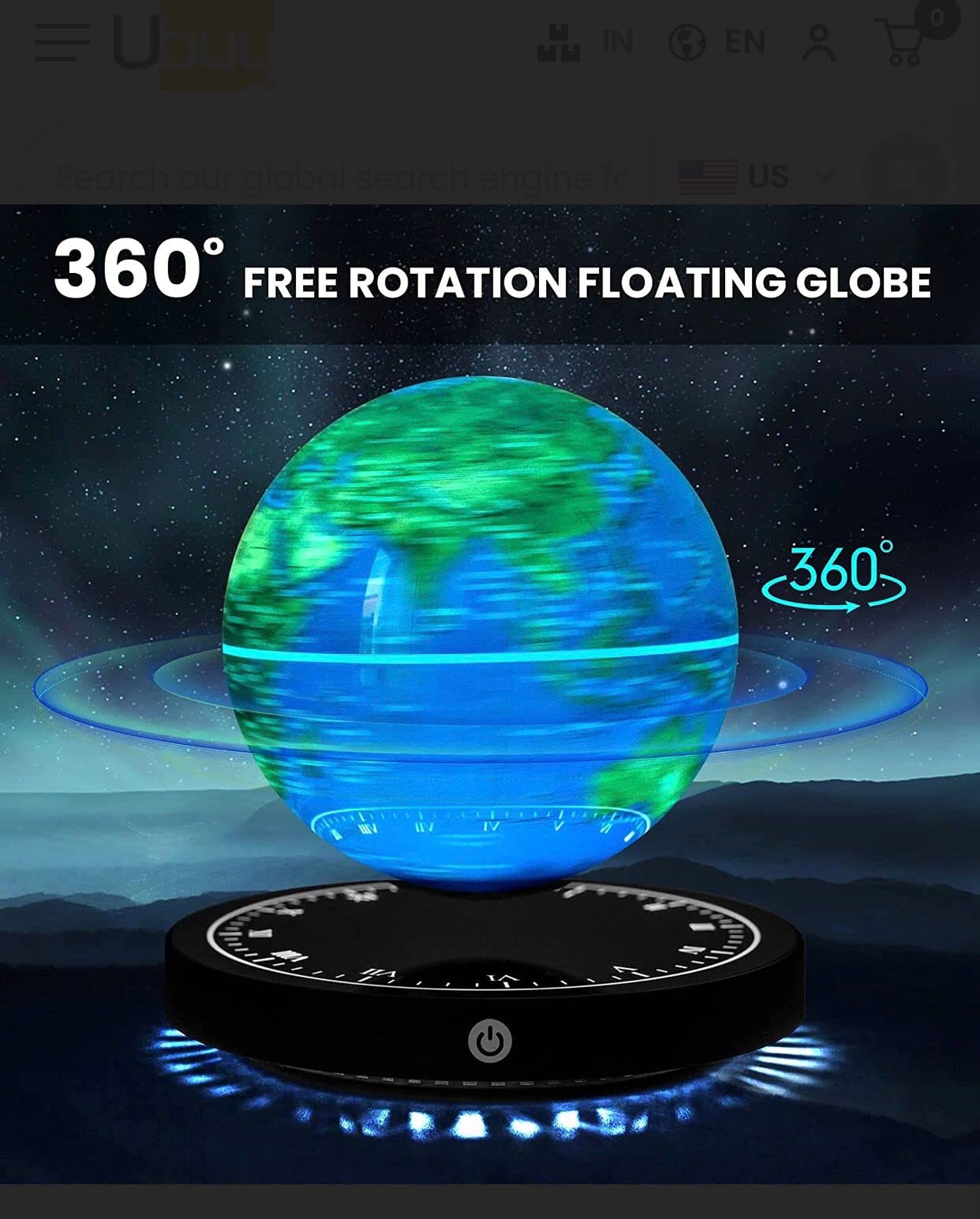 كرة أرضية عائمة مغناطيسية مع ضوء LED، خريطة العالم الجغرافية تدور 360 درجة لديكور المنزل والمكتب، هدية فنية رائعة للاطفال والمعلمين والزوج والزميل