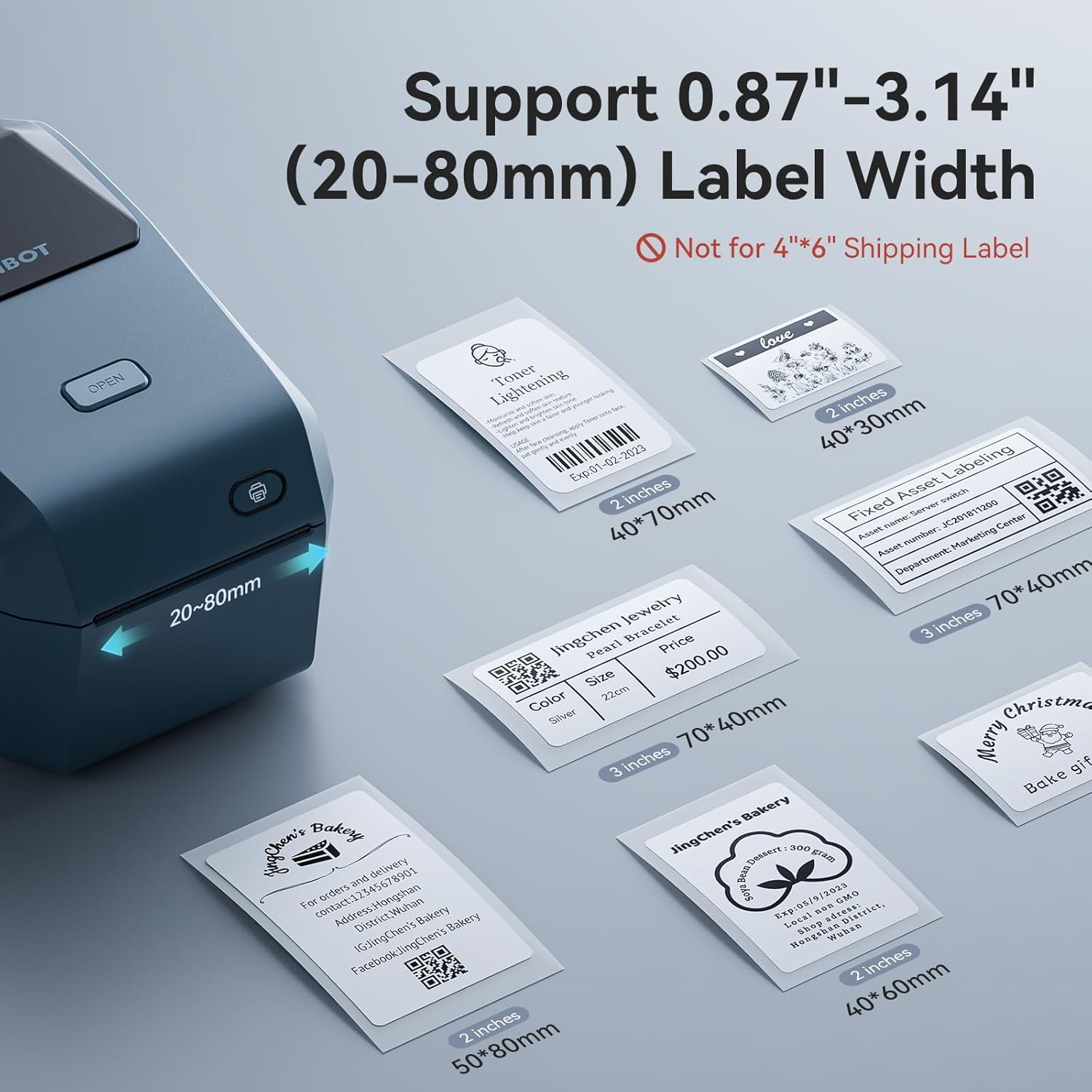 K3 Label Printer, 3 Inch Label Maker with High-Speed, Bluetooth and USB Connection, Support Smartphone & PC, Thermal Label Maker for Small Business and Home Office