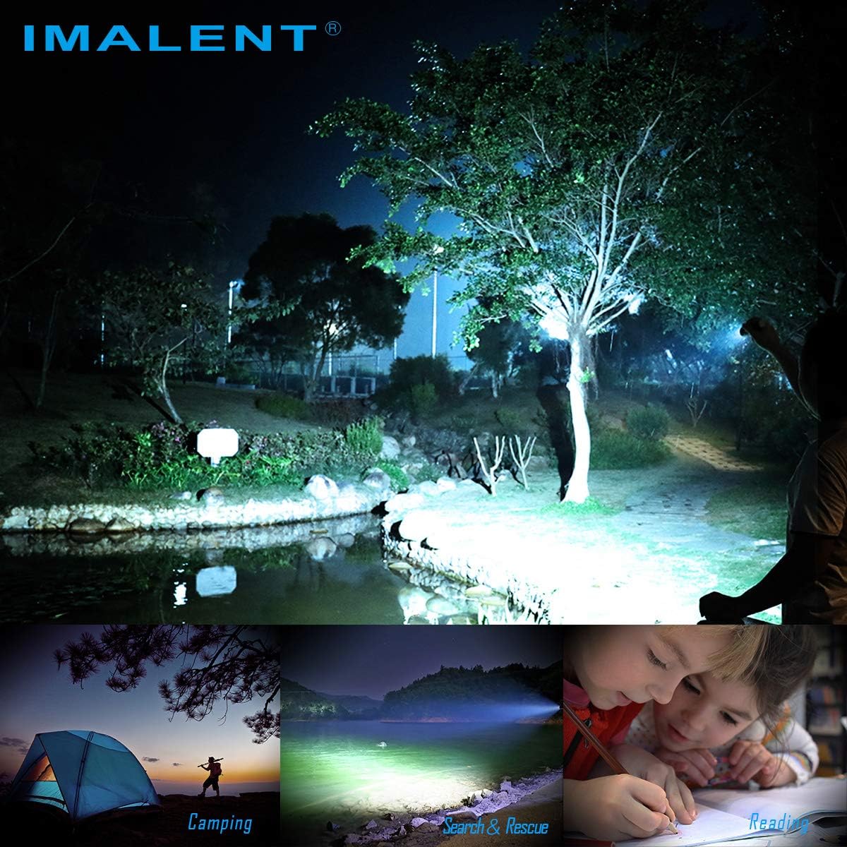 IMALENT MS03W Super Bright EDC Tactical Flashlight 13000 Lumens - Uses 3pcs CREE XHP70 2nd LED High Lumens Handheld Flashlight - for Camping, Hiking, Safety and Emergency