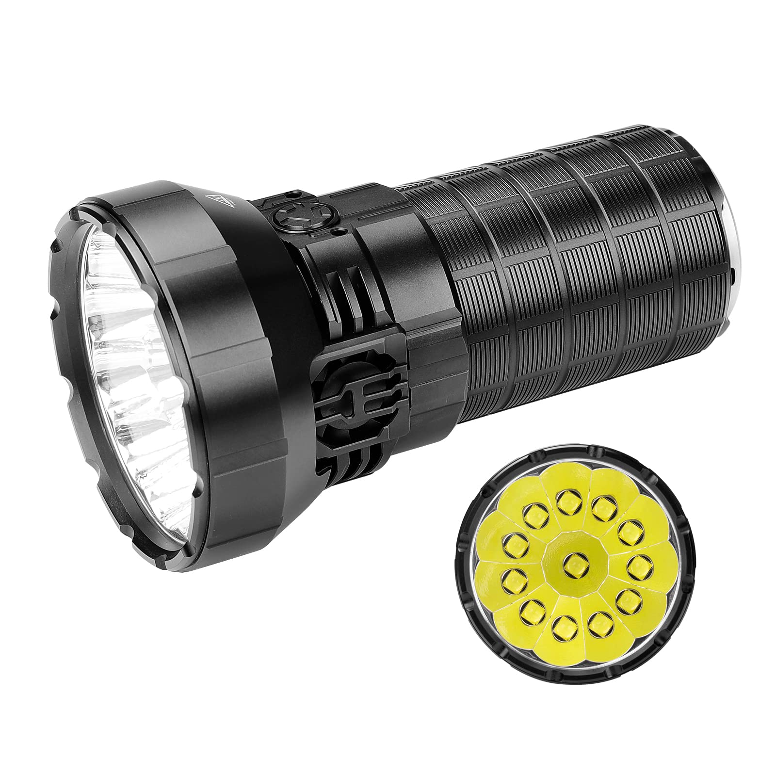 IMALENT MS12 Mini C Rechargeable Ultra Bright Handheld Flashlight 65000 lumens, use 12 CREE XHP 70.2 LEDs, Long Throw Light 1036m Distance, high Powered Flashlight for Search and Rescue