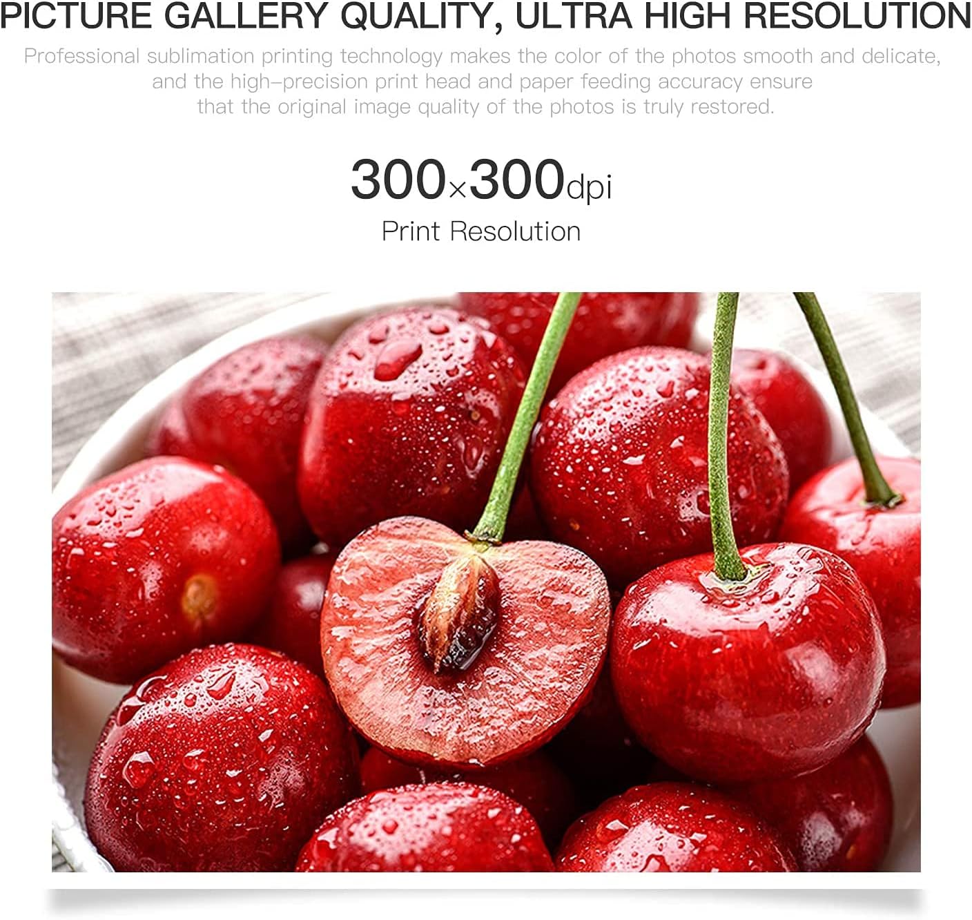اتش بي ار تي طابعة صور محمولة ملونة بالكامل CP4000، طابعة تسامي حرارية صغيرة محمولة 4×6 انش 300 نقطة لكل بوصة مع اتصال واي فاي وتصفيح تلقائي متوافقة مع ويندوز واندرويد وiOS