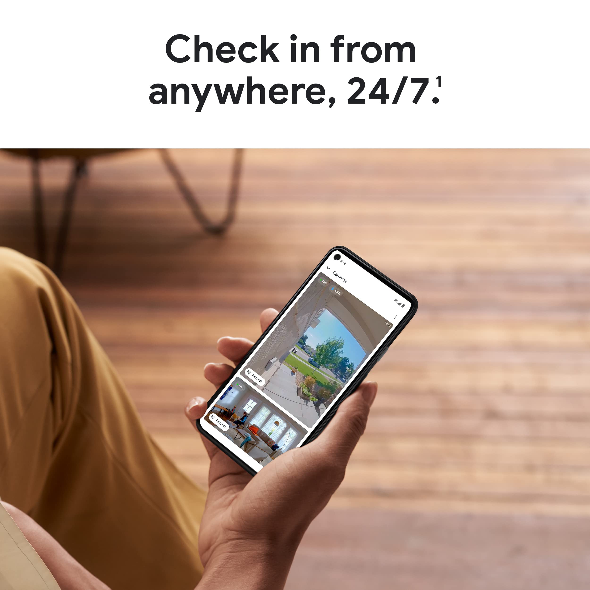 Google Nest Doorbell (Battery) Wireless Doorbell Camera - Video Doorbell - Snow