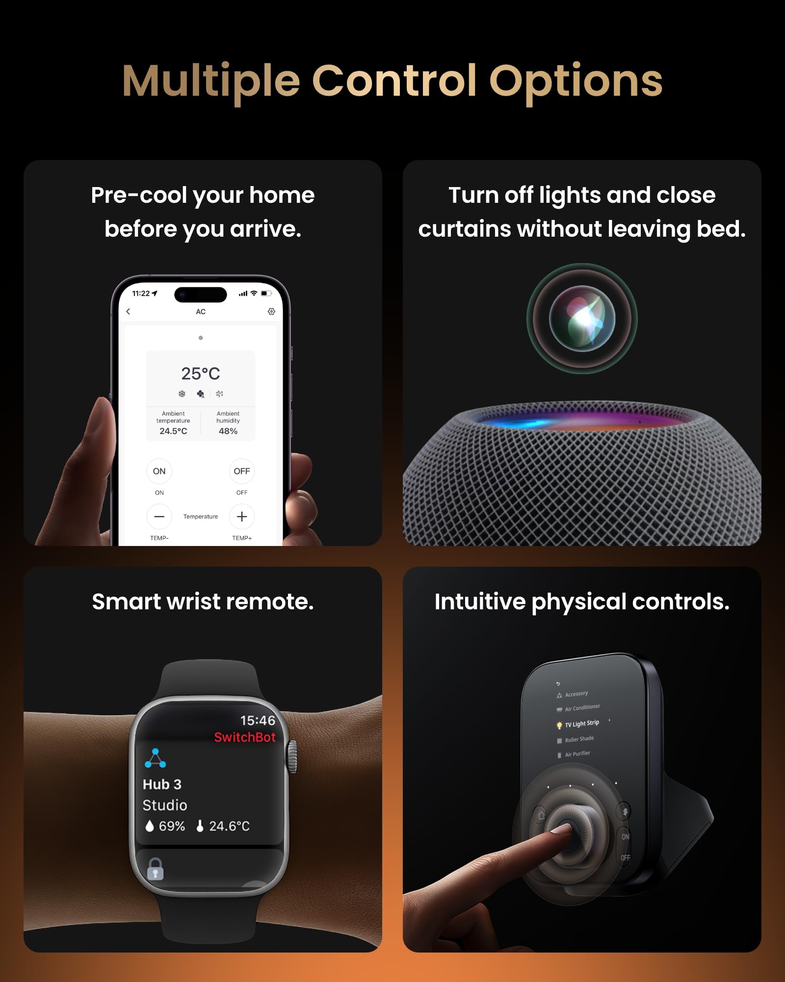 SwitchBot Hub 3 (3rd Gen), Smart Home Hub with 2.4'' IPS Screen & Knob Control, WiFi Thermometer Hygrometer, IR Remote Hub (Matter/Bluetooth 200m), Alexa/Google/Apple Home Compatible