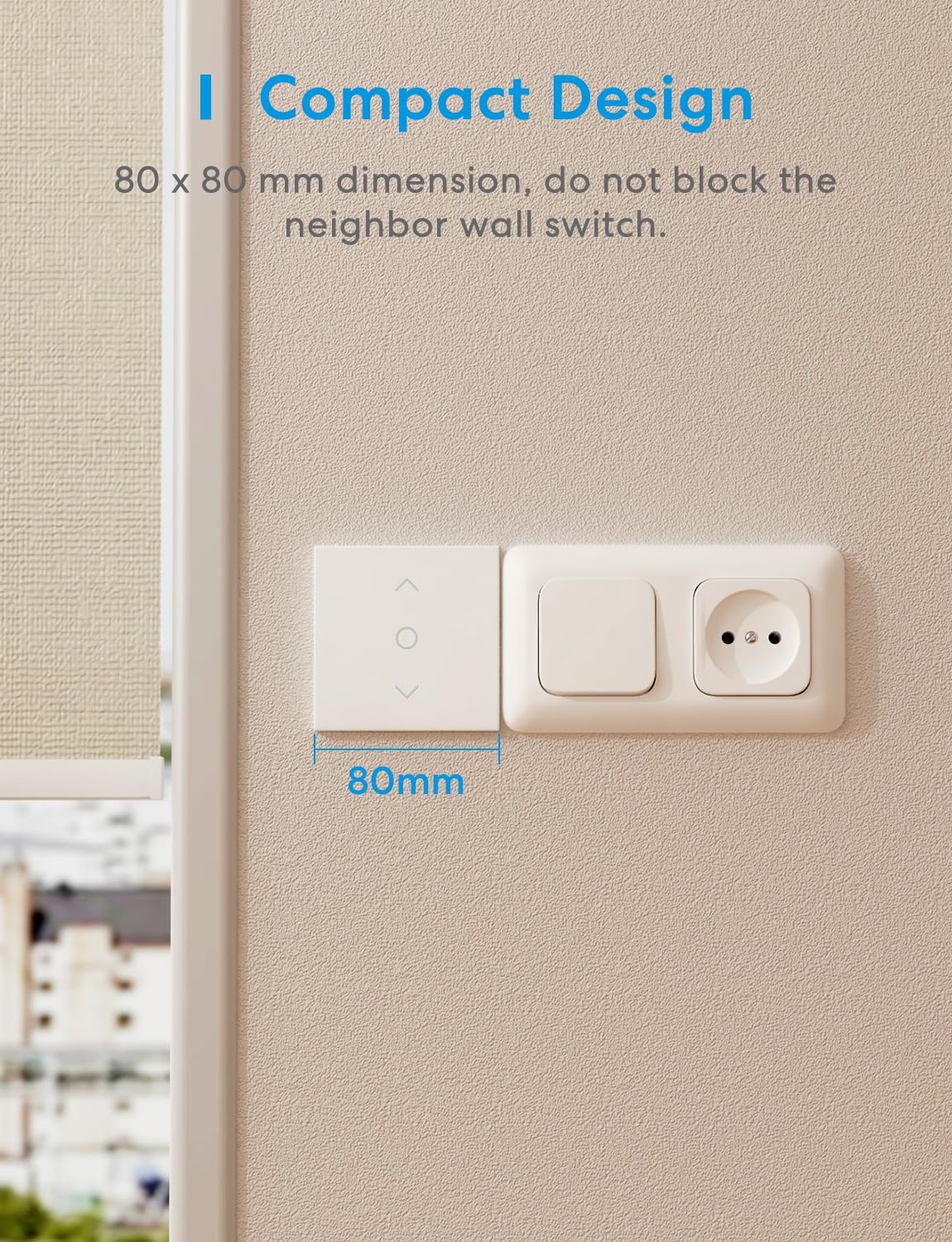 Meross Wi-Fi Shutter Switch - Smart LED Curtain Switch, Compatible with Alexa and Google Assistant, Percentage Control, 2.4GHz, 2 Pack (Requires Neutral Wire)