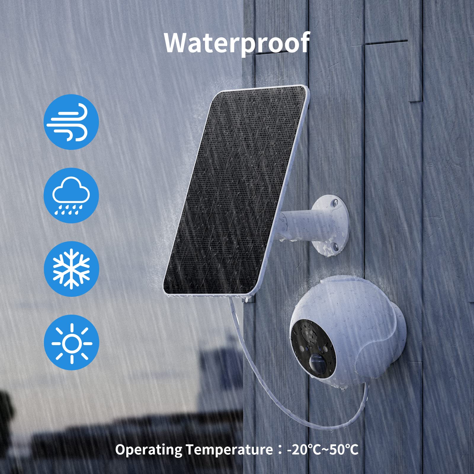 SwitchBot Solar Panel for Outdoor Camera, 5W Solar Panel for Rechargeable Security Camera, Waterproof, 360° Adjustable, Continuous Power Supply, Only Compatible with SwitchBot Outdoor Spotlight Camera