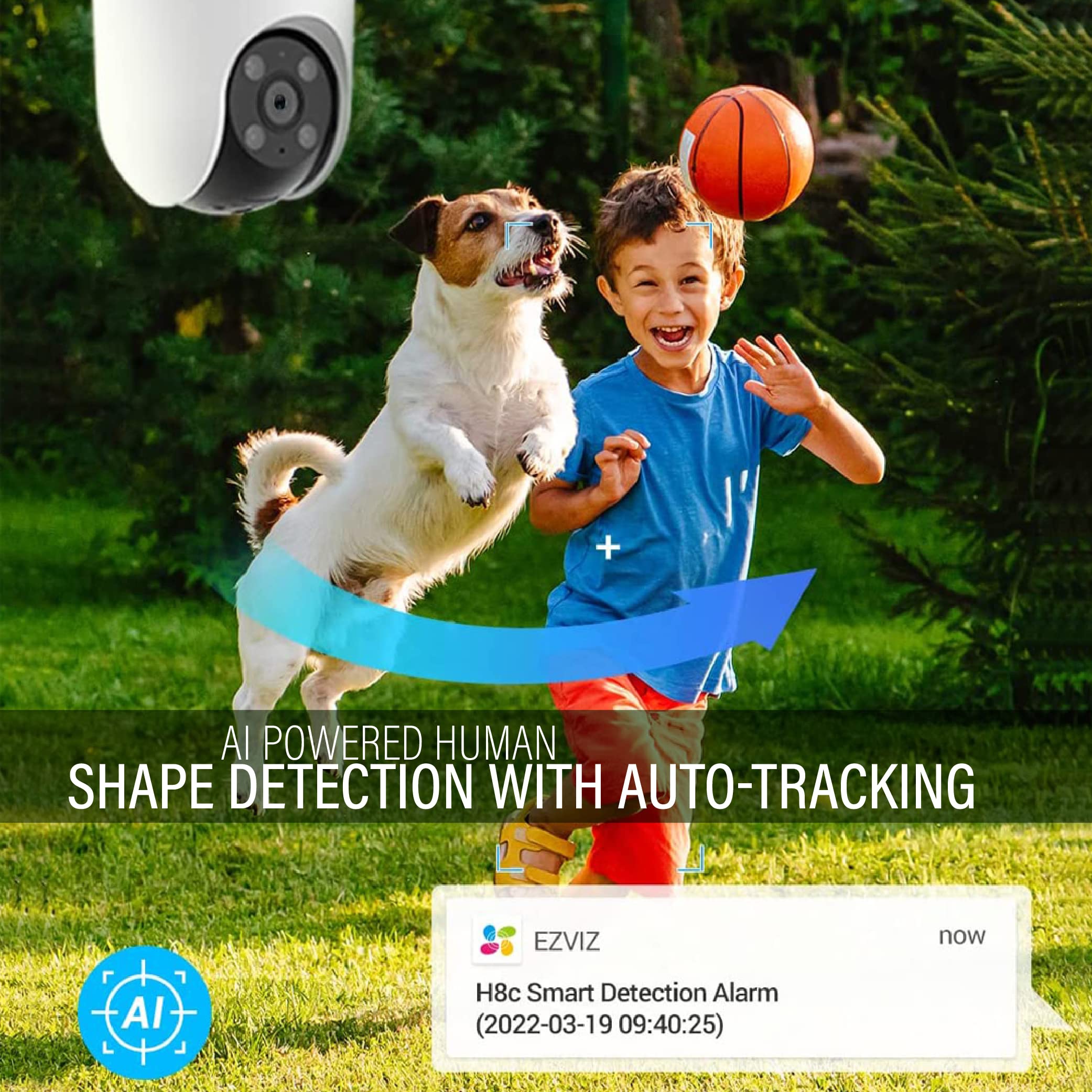 EZVIZ 4MP Outdoor Security Camera Wi-Fi Pan/Tilt | Smart Night Vision | 360° Coverage | Auto Tracking | AI Person Detection | Weatherproof Design | Supports MicroSD Card