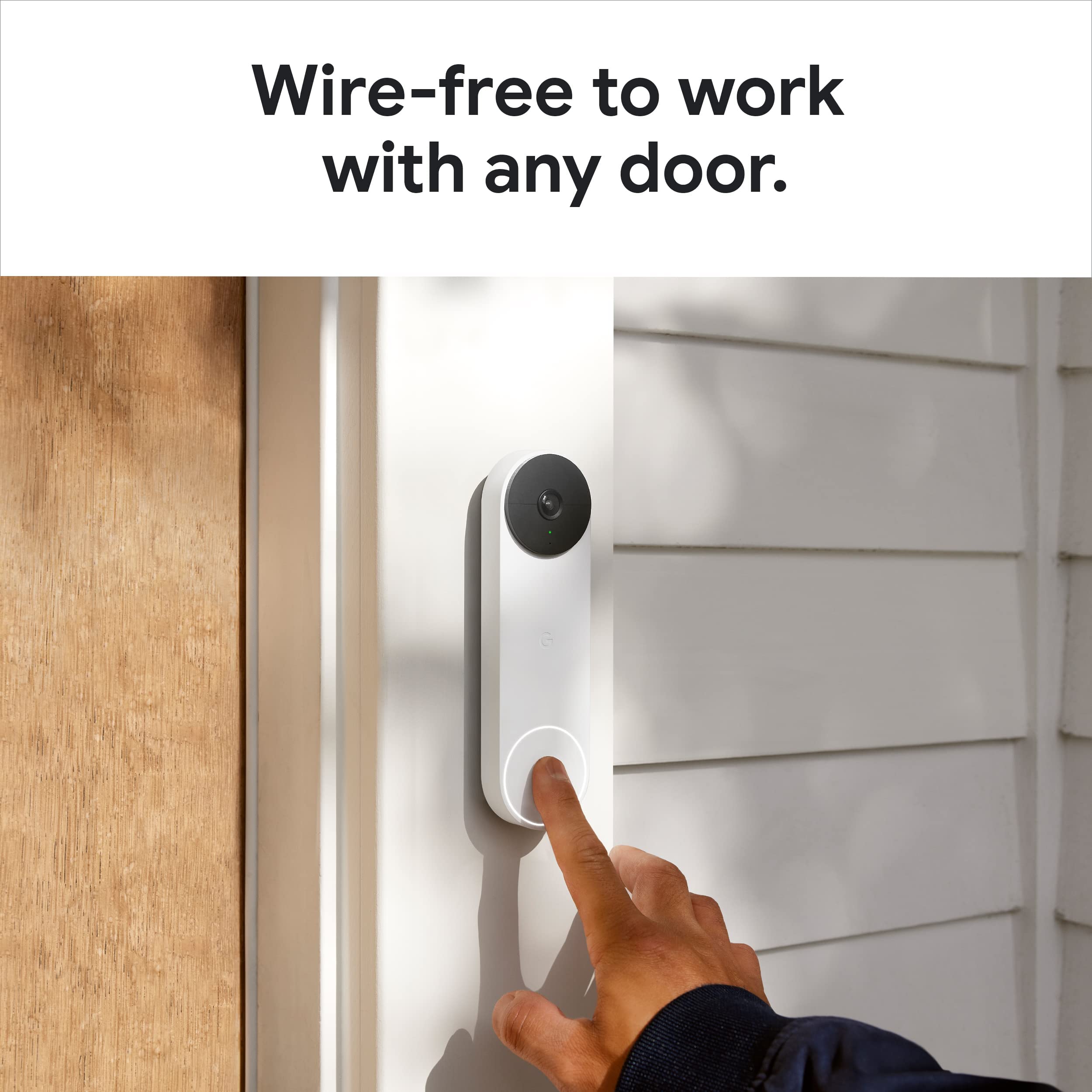 Google Nest Doorbell (Battery) Wireless Doorbell Camera - Video Doorbell - Snow