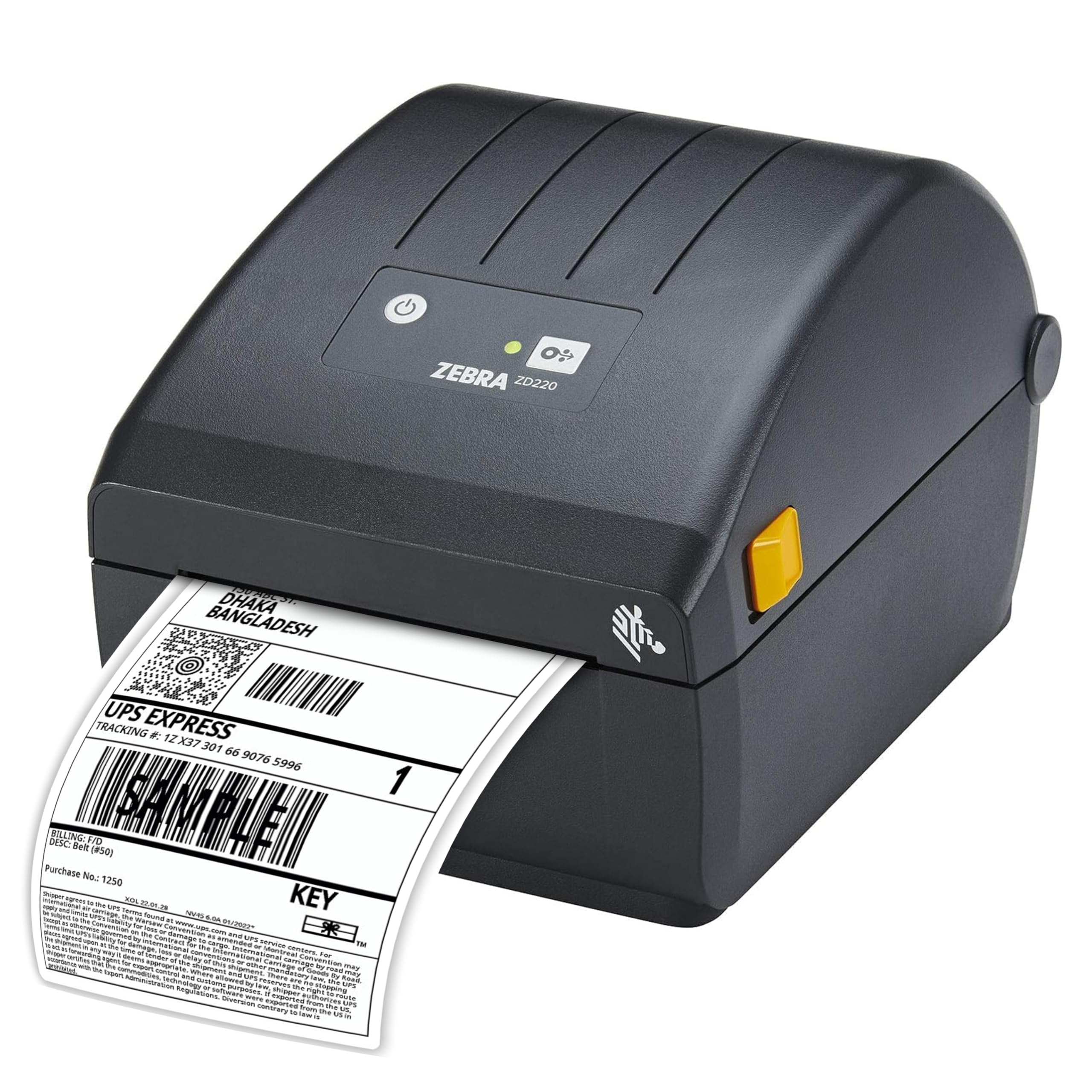 زيبرا طابعة حرارية مباشرة ZD220-4 انش لسطح المكتب - اتصال USB - مناسبة للخدمات اللوجستية والتصنيع الخفيف وتطبيقات البيع بالتجزئة والرعاية الصحية