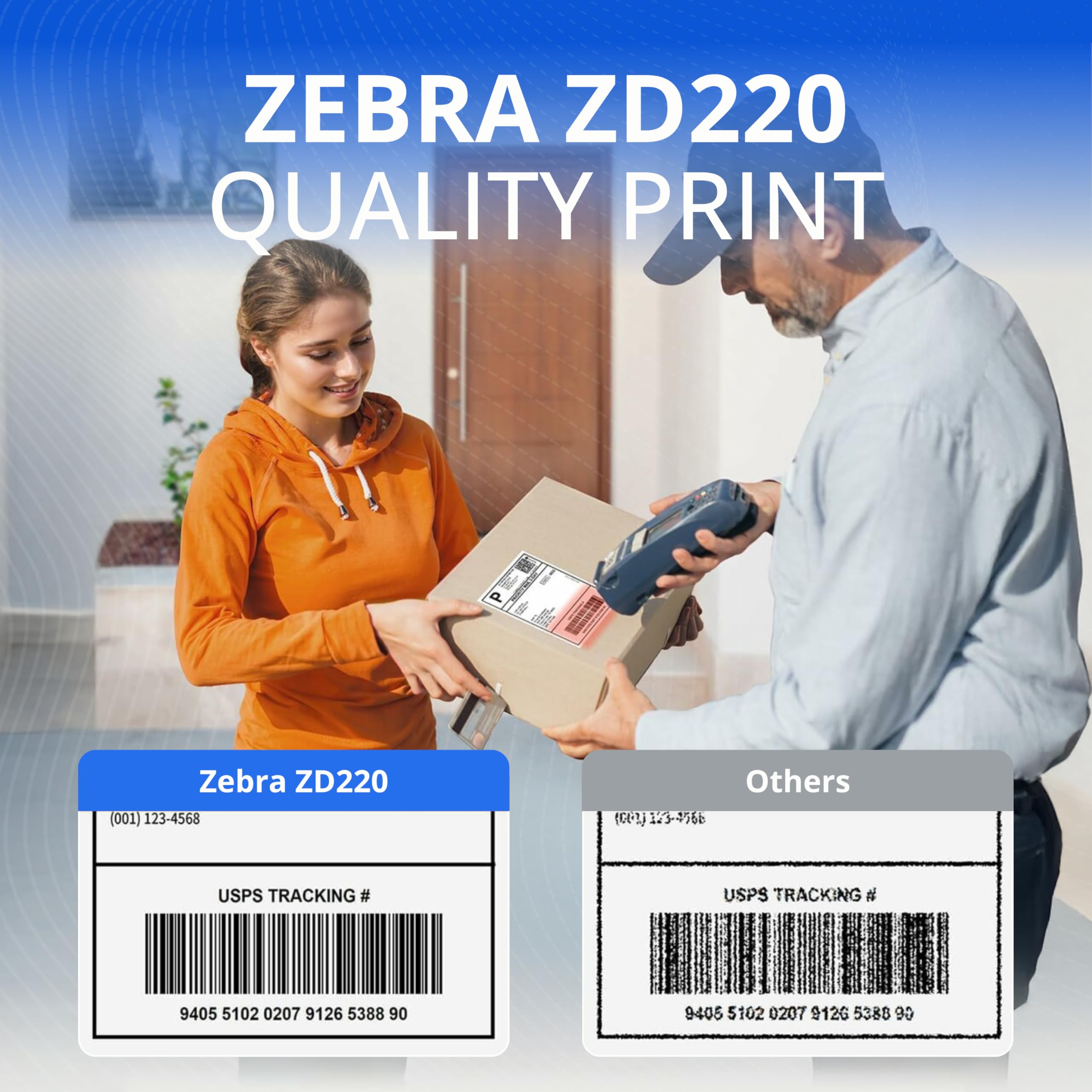 زيبرا طابعة حرارية مباشرة ZD220-4 انش لسطح المكتب - اتصال USB - مناسبة للخدمات اللوجستية والتصنيع الخفيف وتطبيقات البيع بالتجزئة والرعاية الصحية