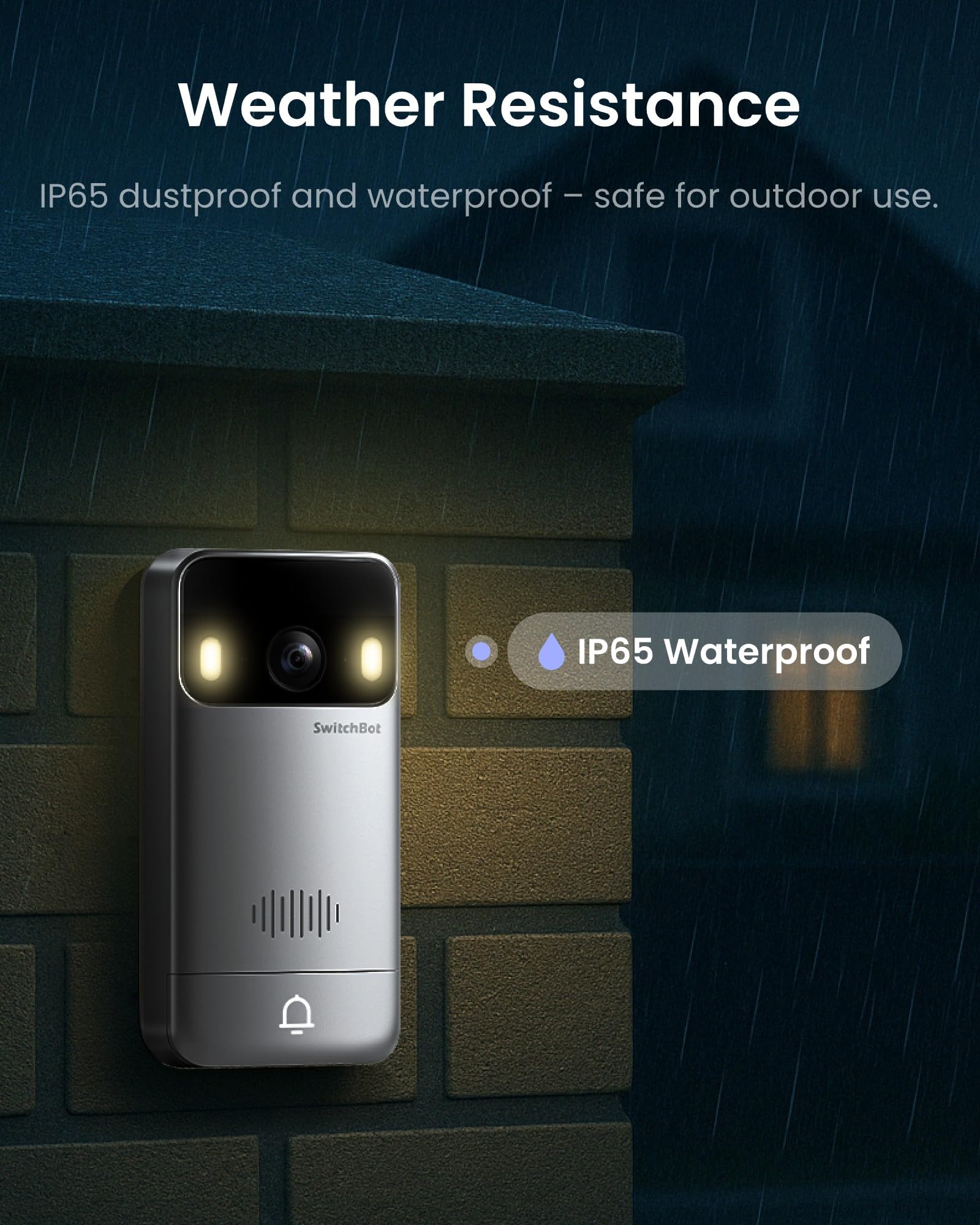 SwitchBot Video Doorbell Camera, No Subscription, Includes Display, Dual Power Options, Head-to-Toe View, 2K Video, Two-Way Audio, Motion Detection, Wireless Intercom System, Compatible with Alexa and Google Home