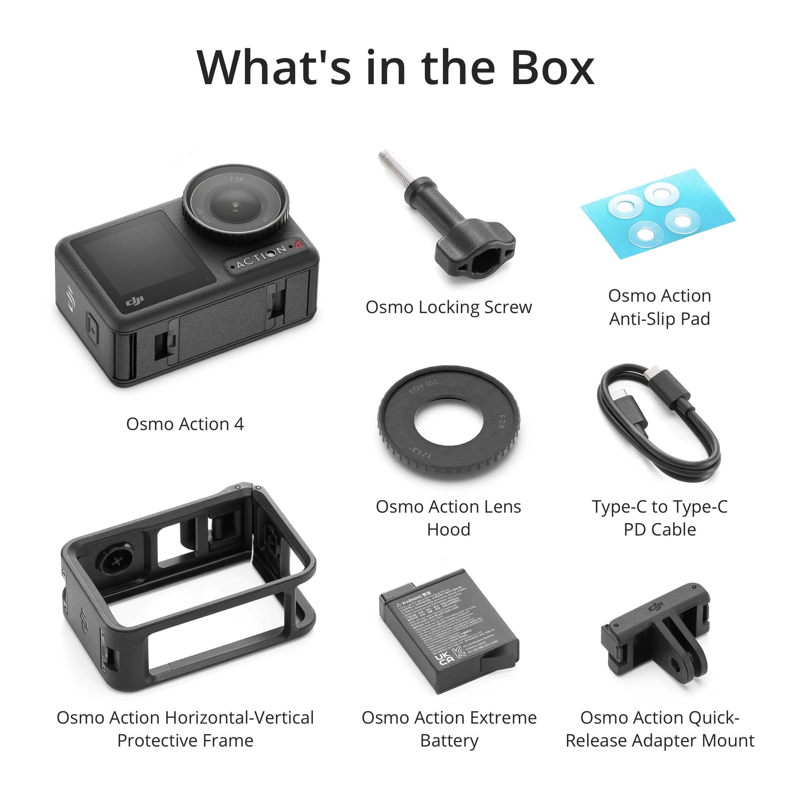 DJI Osmo Action 4 Essential Combo, Waterproof Action Camera 4K/120fps with 1/1.3-inch Sensor, Stunning Low-Light Imaging, 10-bit and D-Log M, 160-Minute Battery, Outdoor Camera