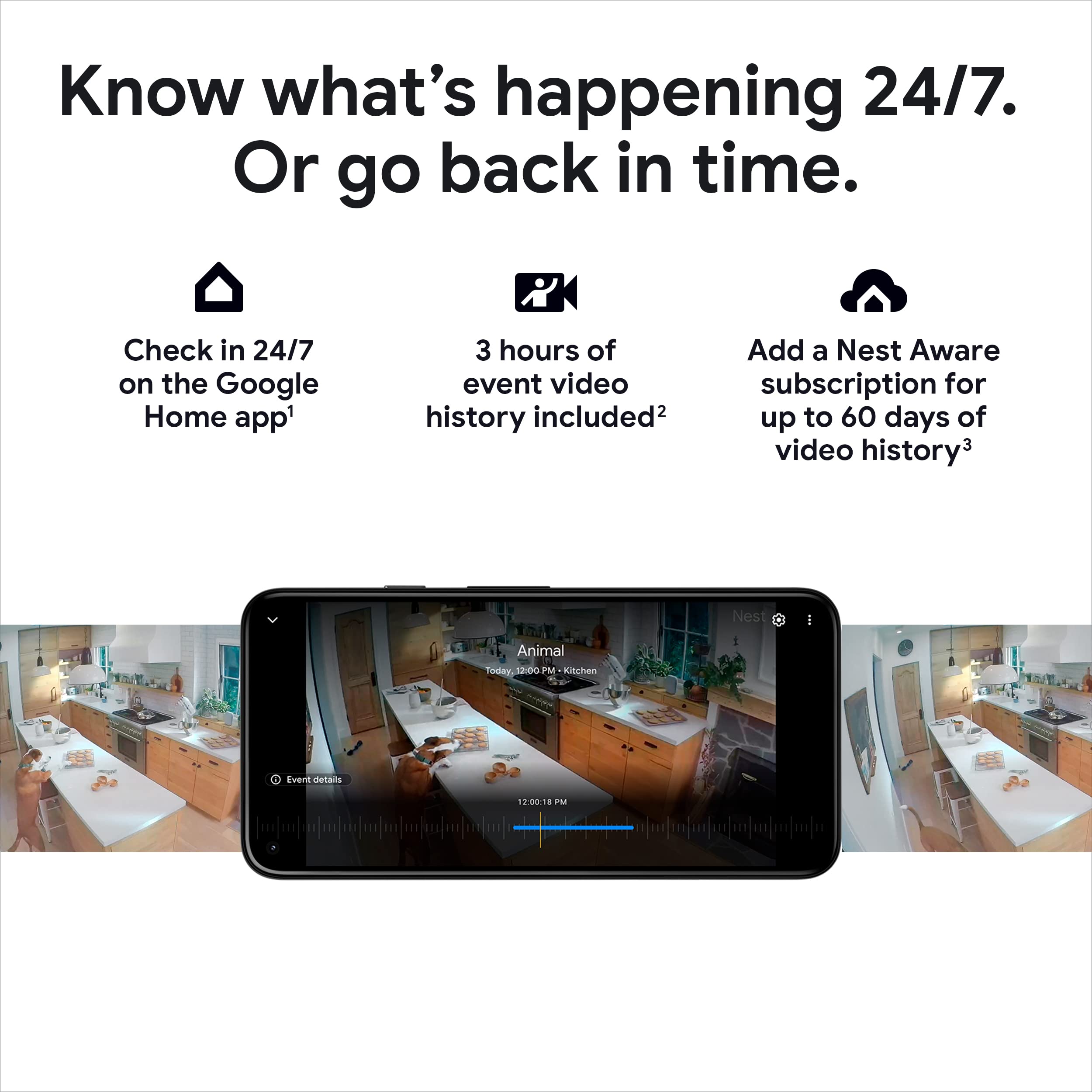 جوجل Nest GA01317-US Camera Battery Outdoor Indoor Snow بطارية