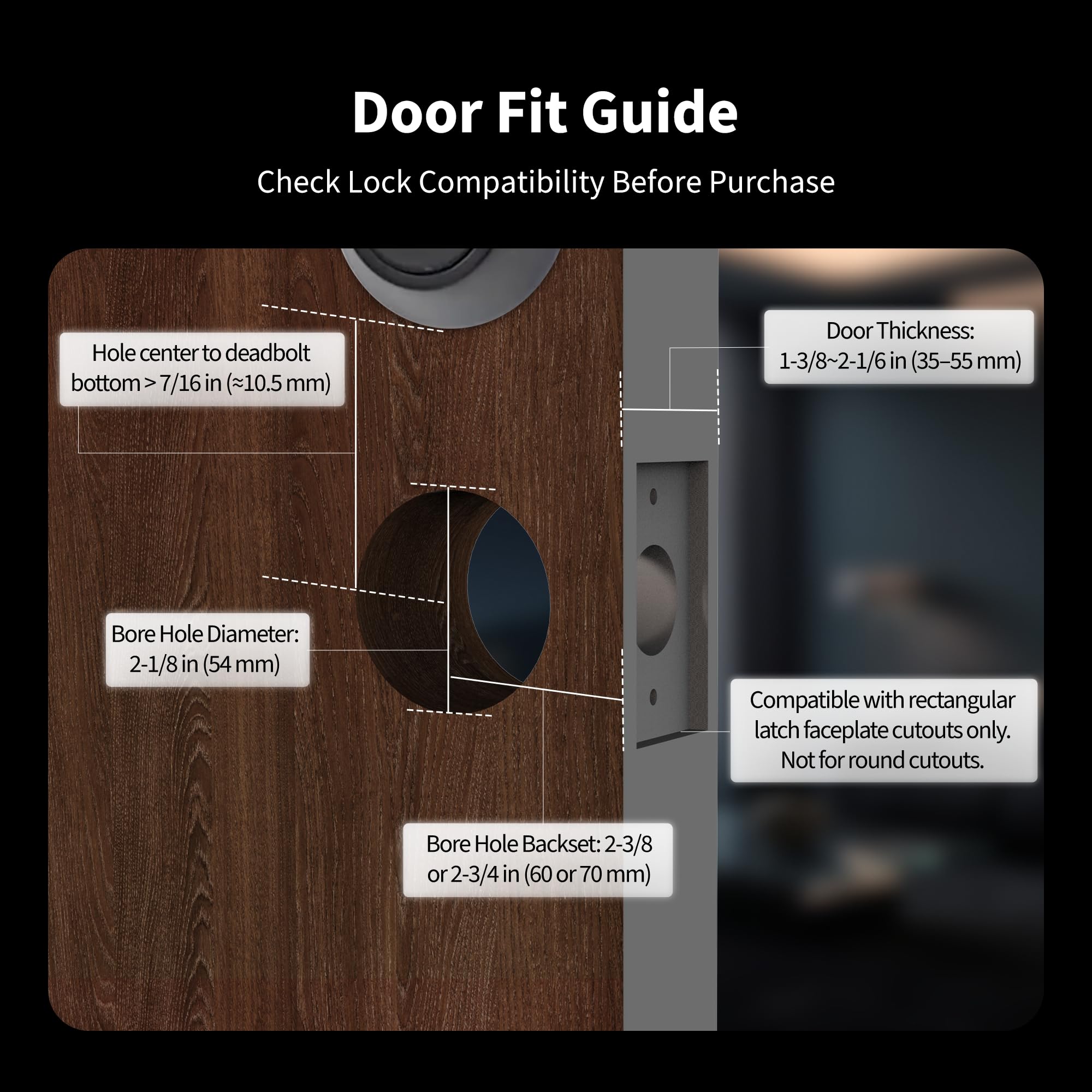 Aqara Smart Fingerprint Keyless Entry Door Lock with Handle, Touch Keypad, U300 Black