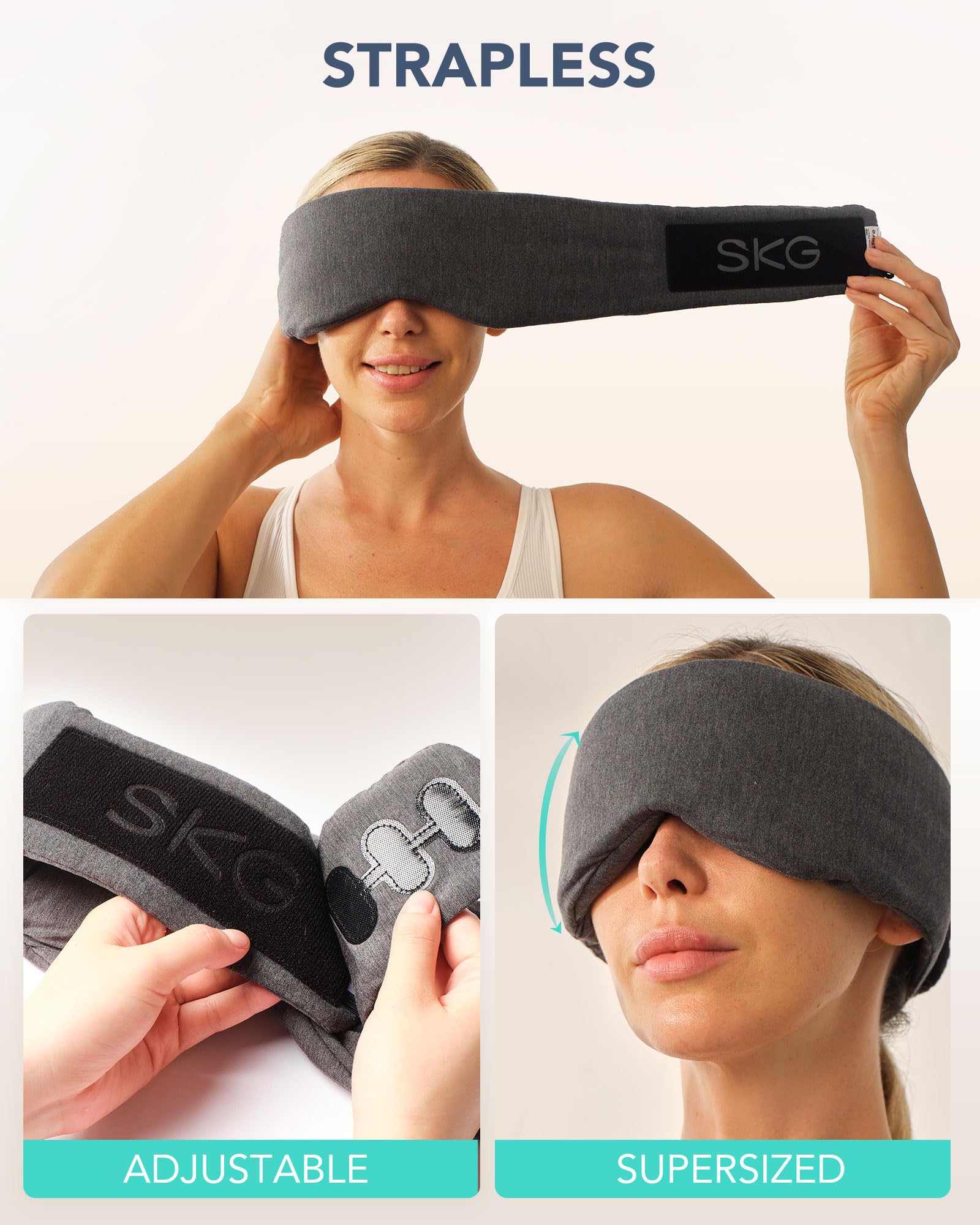 Sleep Mask,Eye Mask Wrap-Around Design, Light Shading, Breathable Fabric, Adjustable, Lightweight, Sturdy Stitching