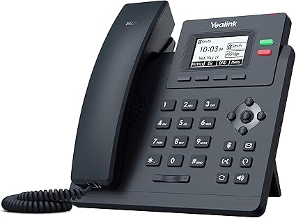 Yealink T31G IP Phone, 2 VoIP Accounts. 2.3-Inch Graphical Display. Dual-Port Gigabit Ethernet, 802.3af PoE, Power Adapter Not Included (SIP-T31G)