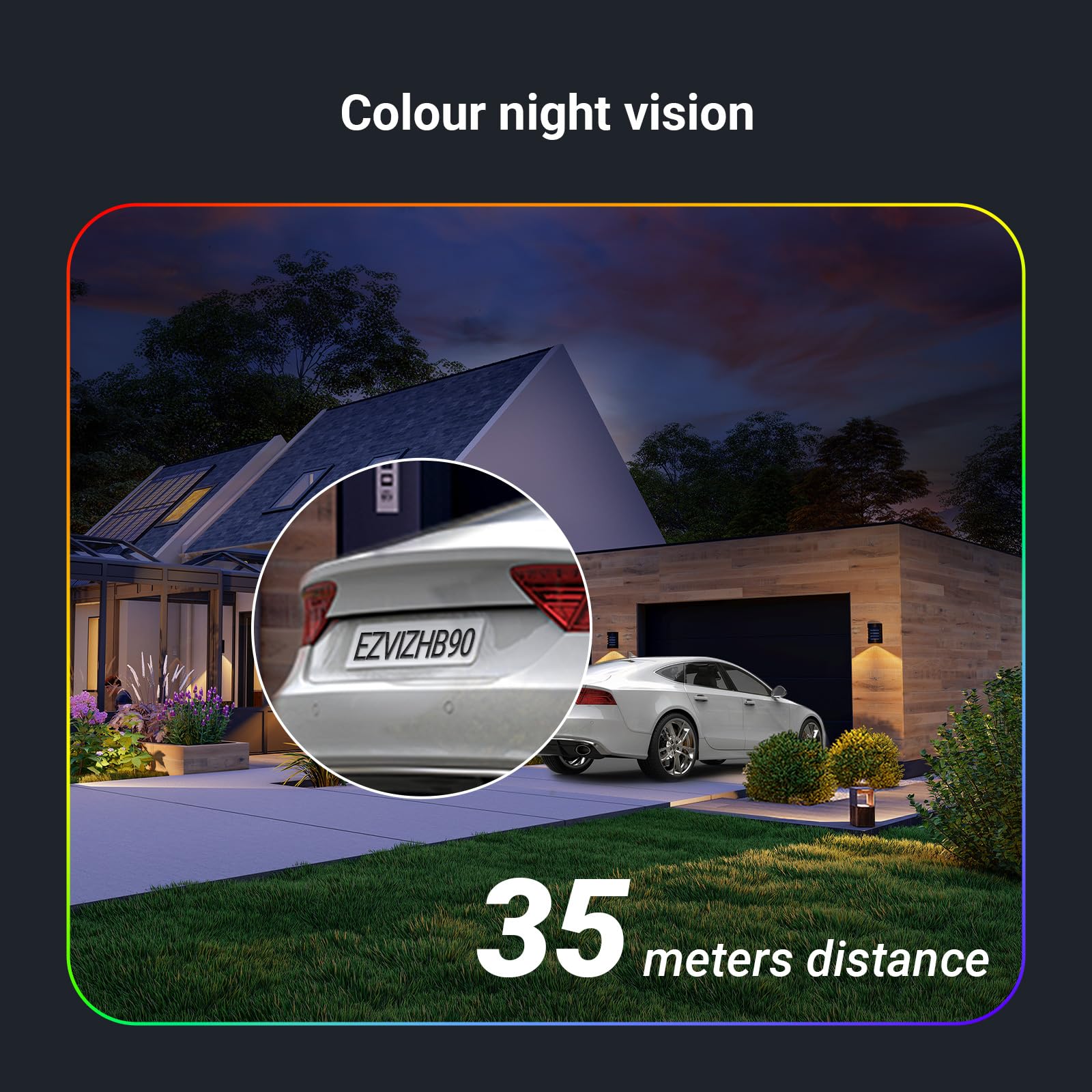 HB90+8W Solar Panel 4MP+4MP 360 Wireless Wifi Surveillance Camera on 10400mAh Motorized Dual Lens Battery, Always-on Mode, Person/Vehicle Detection, Auto Tracking
