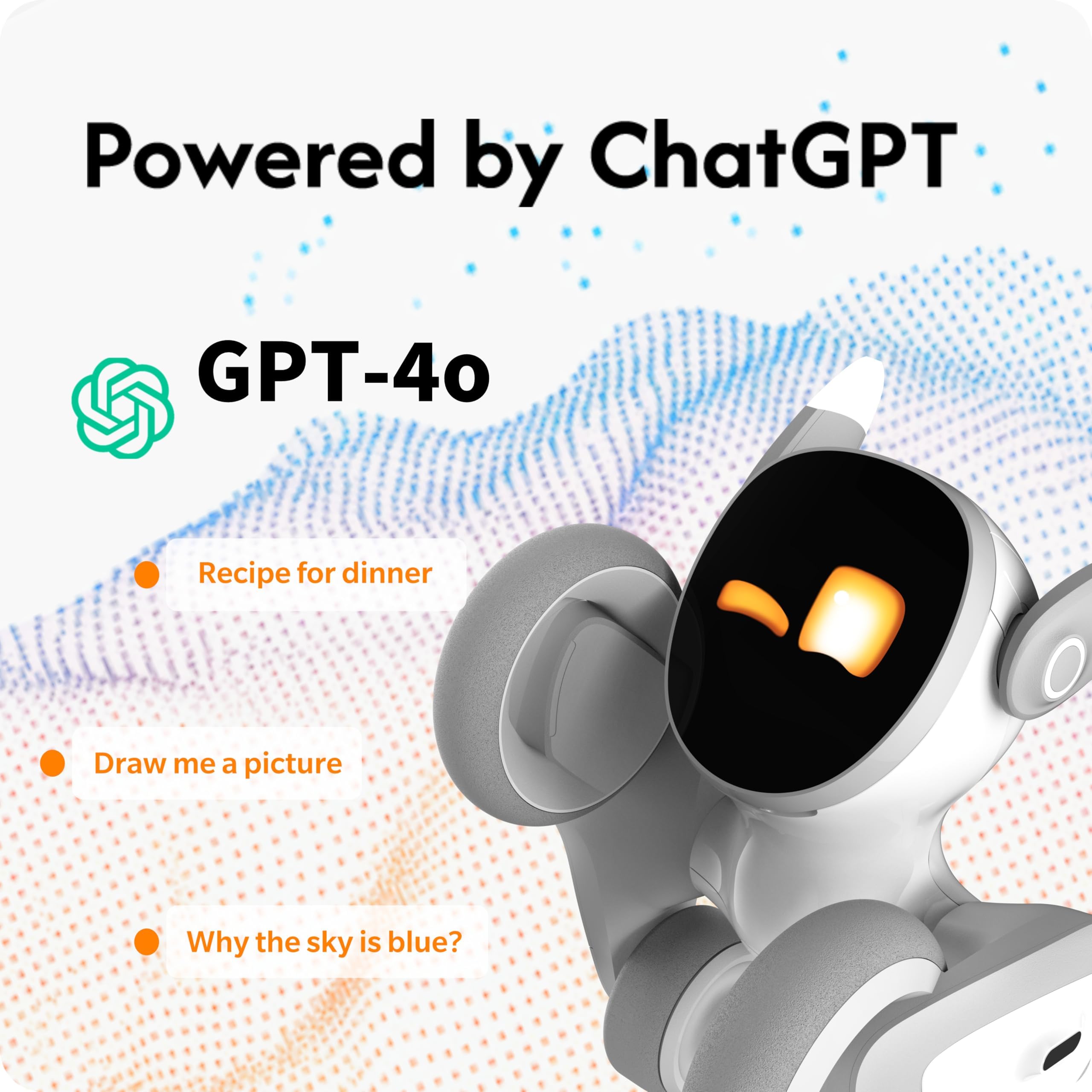 Loona Robot Pet Dog ChatGPT-4o AI-Powered Smart Companion with Voice and Gesture Control, Real-Time Interaction, Robotic Toys for Kids, Home Monitoring - Includes Charging Base