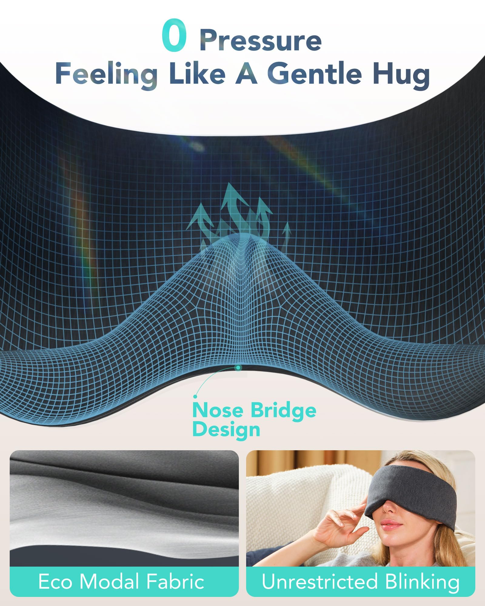 RESTore Sleep Mask-100% Light Blocking Sleep Eye Mask for Men Women, Soft Modal Fabric, Stays in Place During Sleep, Large Size with Wide Width, for Sleep/Travel/Rest/WorkShift