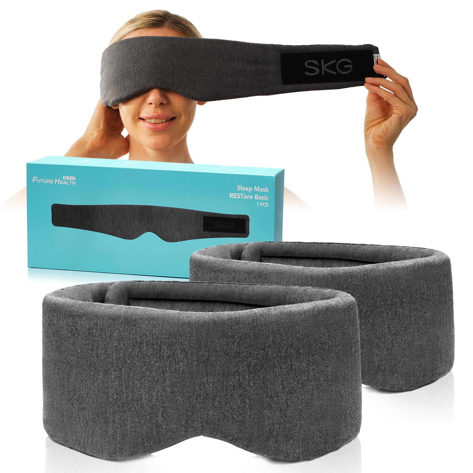 Sleep Mask,Eye Mask Wrap-Around Design, Light Shading, Breathable Fabric, Adjustable, Lightweight, Sturdy Stitching