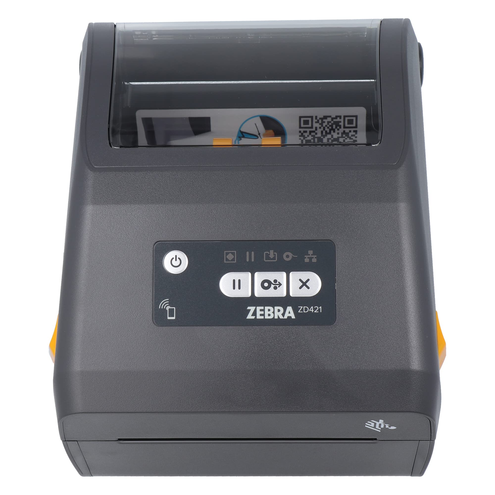 زيبرا تكنولوجيز طابعة ZD421d بحافة قابلة للتمزق - 203 نقطة لكل بوصة - حرارية مباشرة - 104 ملم كحد اقصى. عرض الطباعة، BTLE، USB، واجهات مضيف USB (ZD4A042-D0EM00EZ)، رمادي (داكن)