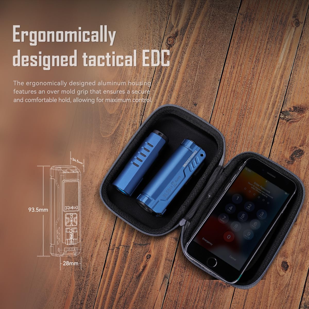ايمالينت مصباح يدوي صغير BL50 3600 لومن بمصدر ضوء مزدوج EDC مع مصباح LED ابيض وضوء الاشعة فوق البنفسجية، بطارية مدمجة قابلة لاعادة الشحن للاستخدام في الهواء الطلق والطوارئ والعمل والتخييم (ازرق)