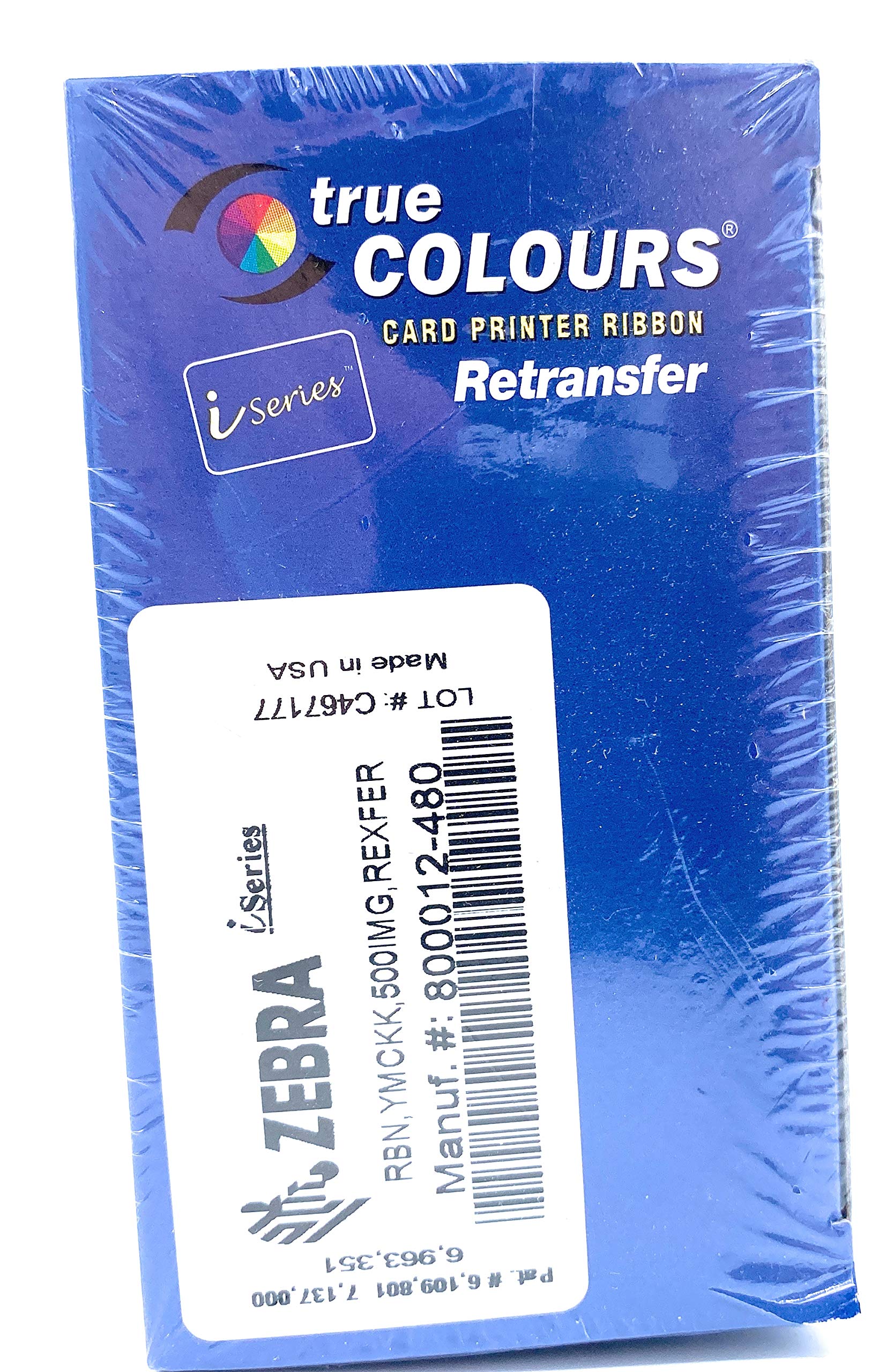زيبرا شريط ملون زيبرا True Colours i Series لـ ZXP Series 8 5 Panel YMCKK 500 صورة 800012-480 من تكنولوجيز