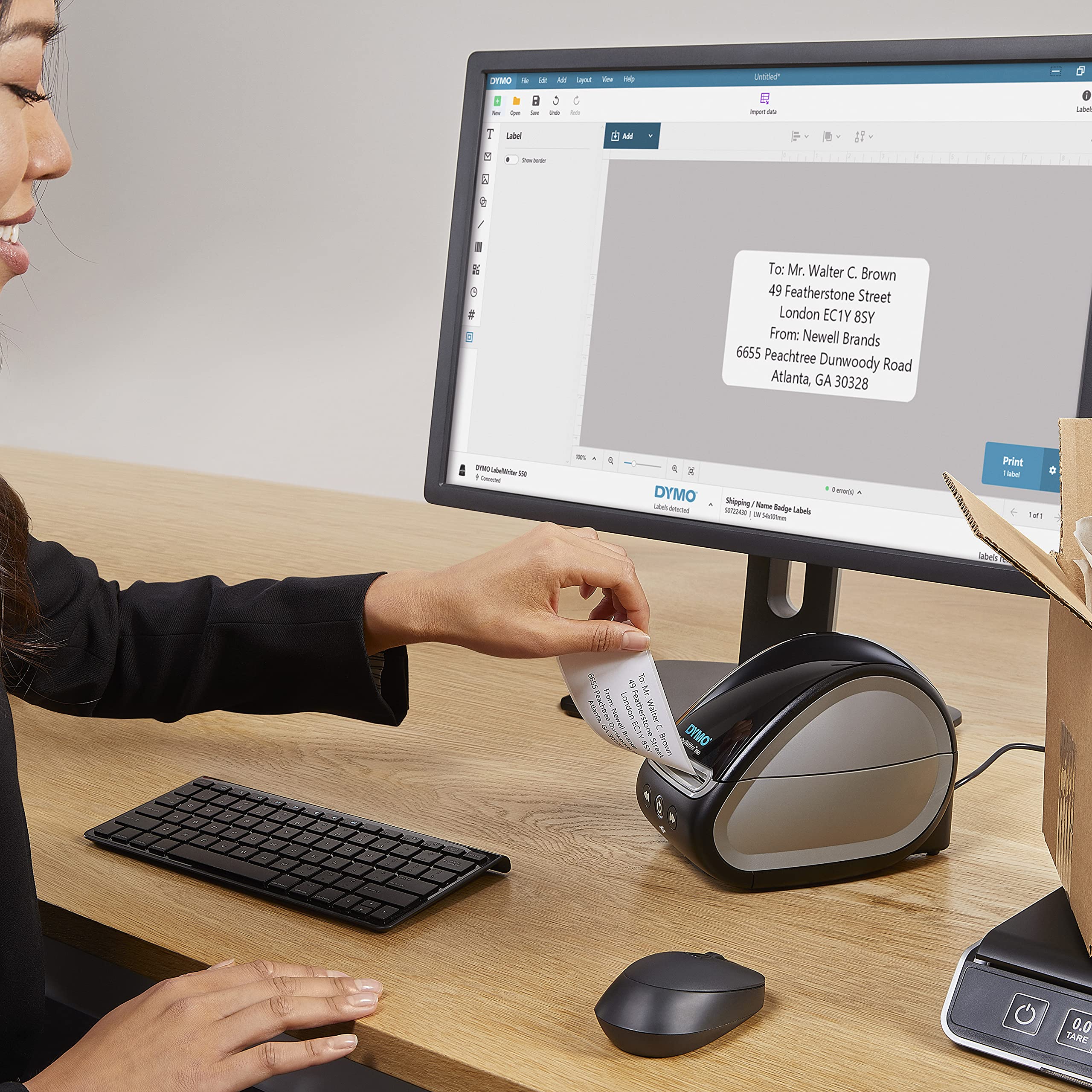 DYMO LabelWriter 550 Label Printer | Label Maker with Direct Thermal Printing | Automatic Label Recognition | Print Address Labels, Shipping Labels, Barcode Labels and More | UK 3-Pin Plug