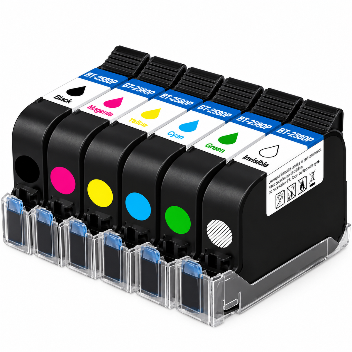 BENTSAI BT-2580P Black Fast-Dry Solvent Ink Cartridge – 42ml, 12.7mm