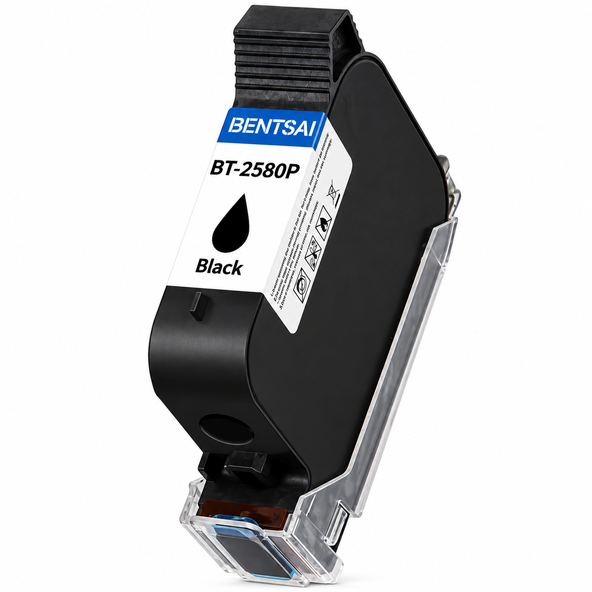 BENTSAI BT-2580P Black Fast-Dry Solvent Ink Cartridge – 42ml, 12.7mm