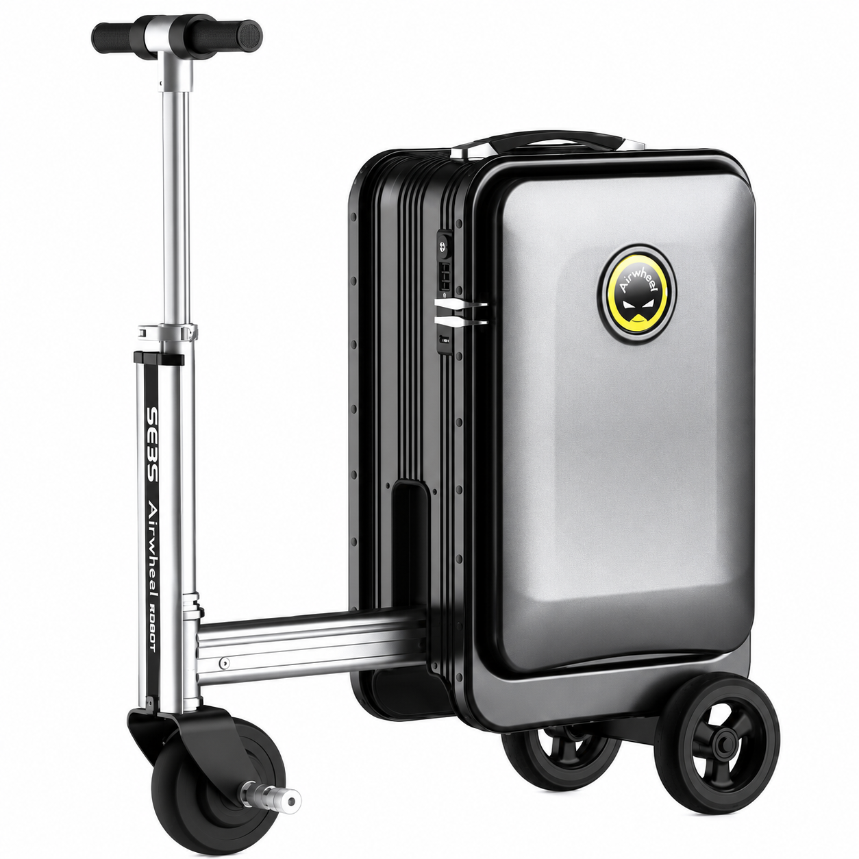 Airwheel SE3S Electric Scooter Suitcase - Black | 20L Innovative Travel Luggage, Motorized Electric Luggage Scooter for Effortless Travel with Removable Battery