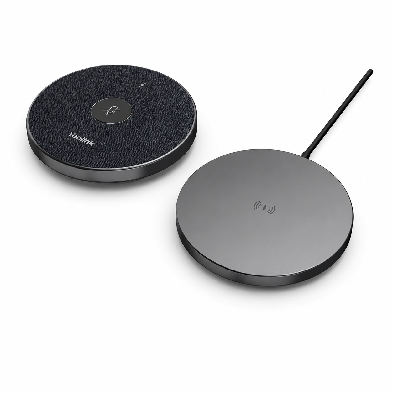 Yealink VCM36-W Tabletop Wireless Videoconferencing Microphone, 360° Voice Pickup, Up to 20', Works with VCS Systems and UVC Cameras, Expansion Mic, Gray | VCM36-W