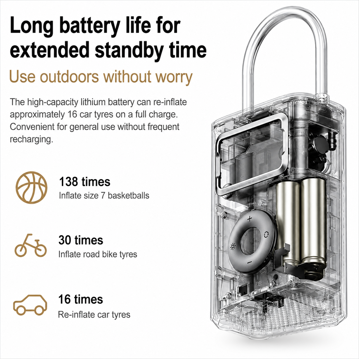 XIAOMI Portable Electric Air Compressor 2 Pro 150 PSI, Auto Shut-off, LED Light and 4 Modes 45s Fast Inflation, Pressure Display Electric Pump for Car/Motorcycle/Bicycle