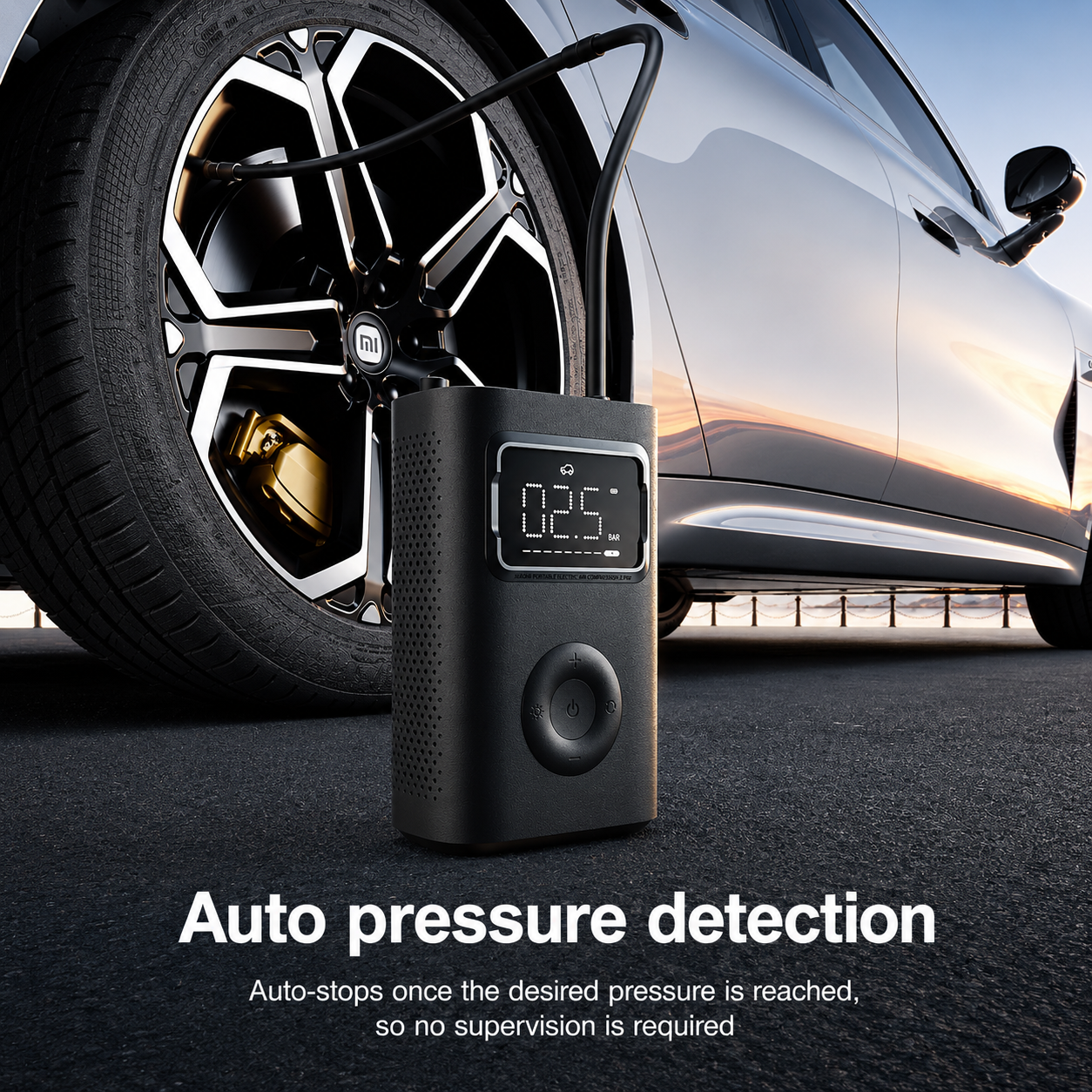 XIAOMI Portable Electric Air Compressor 2 Pro 150 PSI, Auto Shut-off, LED Light and 4 Modes 45s Fast Inflation, Pressure Display Electric Pump for Car/Motorcycle/Bicycle