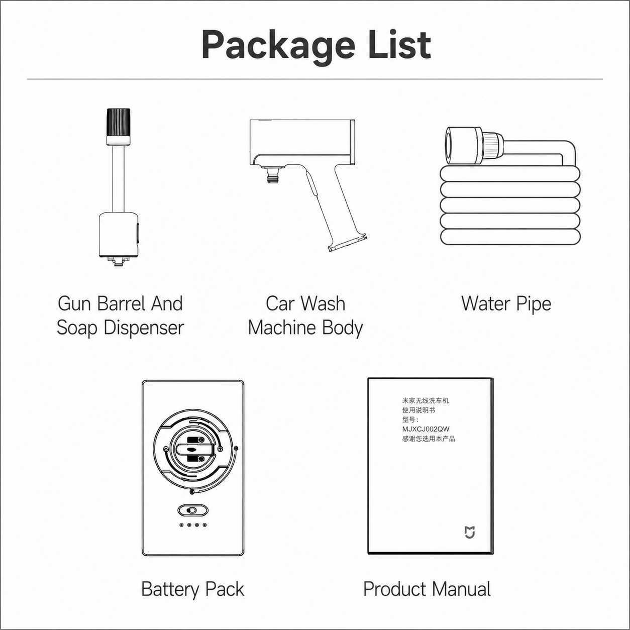 Xiaomi Mijia Wireless High Pressure Car Washer | Cordless Portable Pressure Washer with 2000mAh Rechargeable Battery & Type-C Charging | White