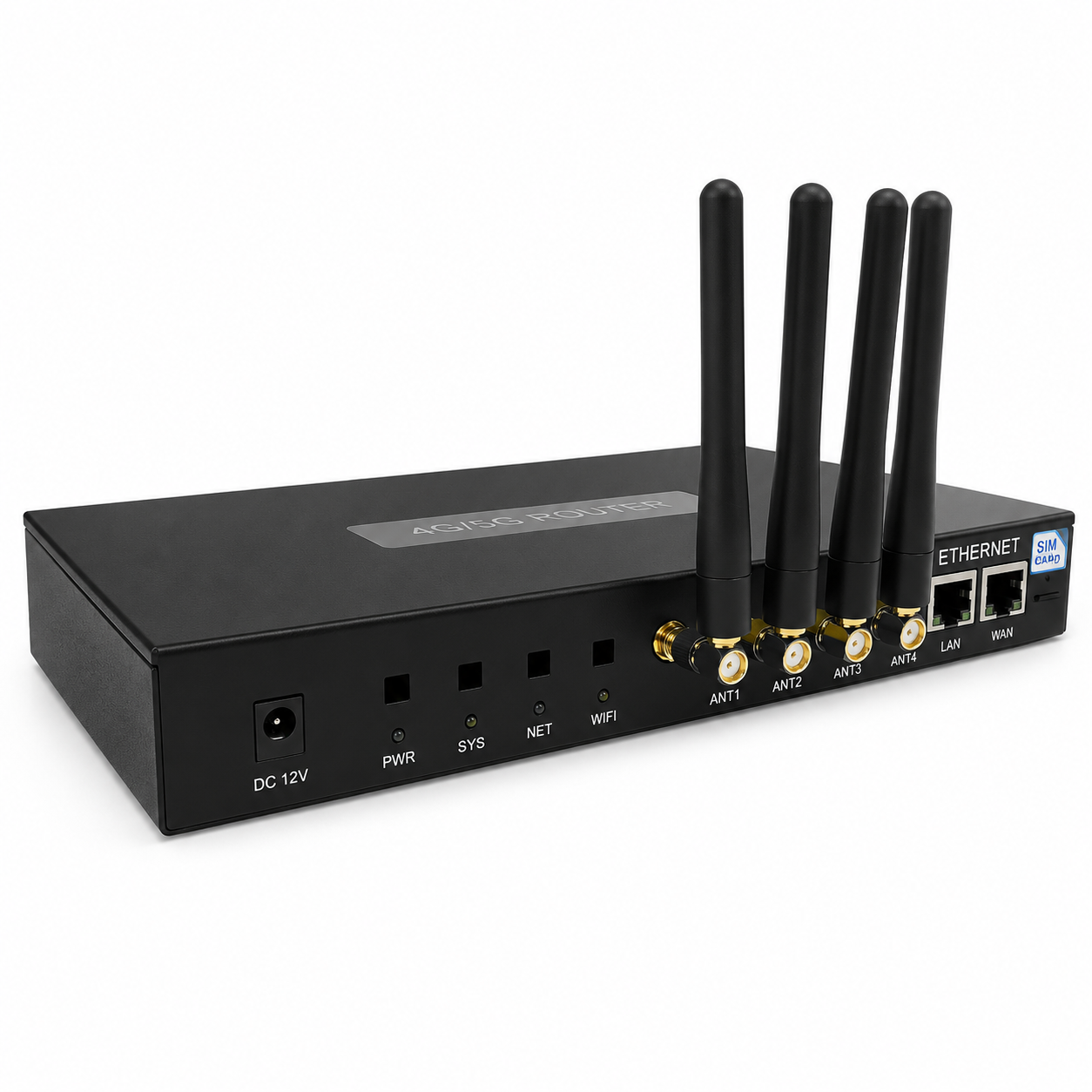 DINSTAR 4-Port VoIP Gateway, 4G LTE, Quad-Band, Compatible with Mainstream VoIP Platform, Can Be Connected To, Black