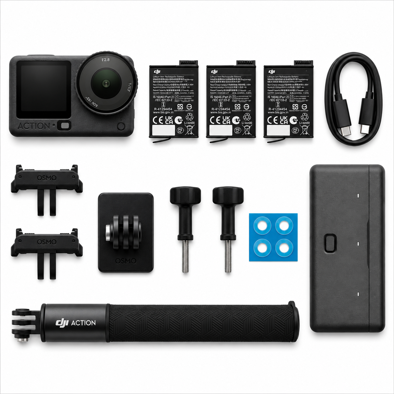 DJI Osmo Action 6 Adventure Combo, Action Camera with 1/1.1" Square Sensor, Variable Aperture of f/2.0–f/4.0, Cold-Resistant, 4hrs Battery, Action Camera 4K Ideal for Quick Capture of Exciting Moments
