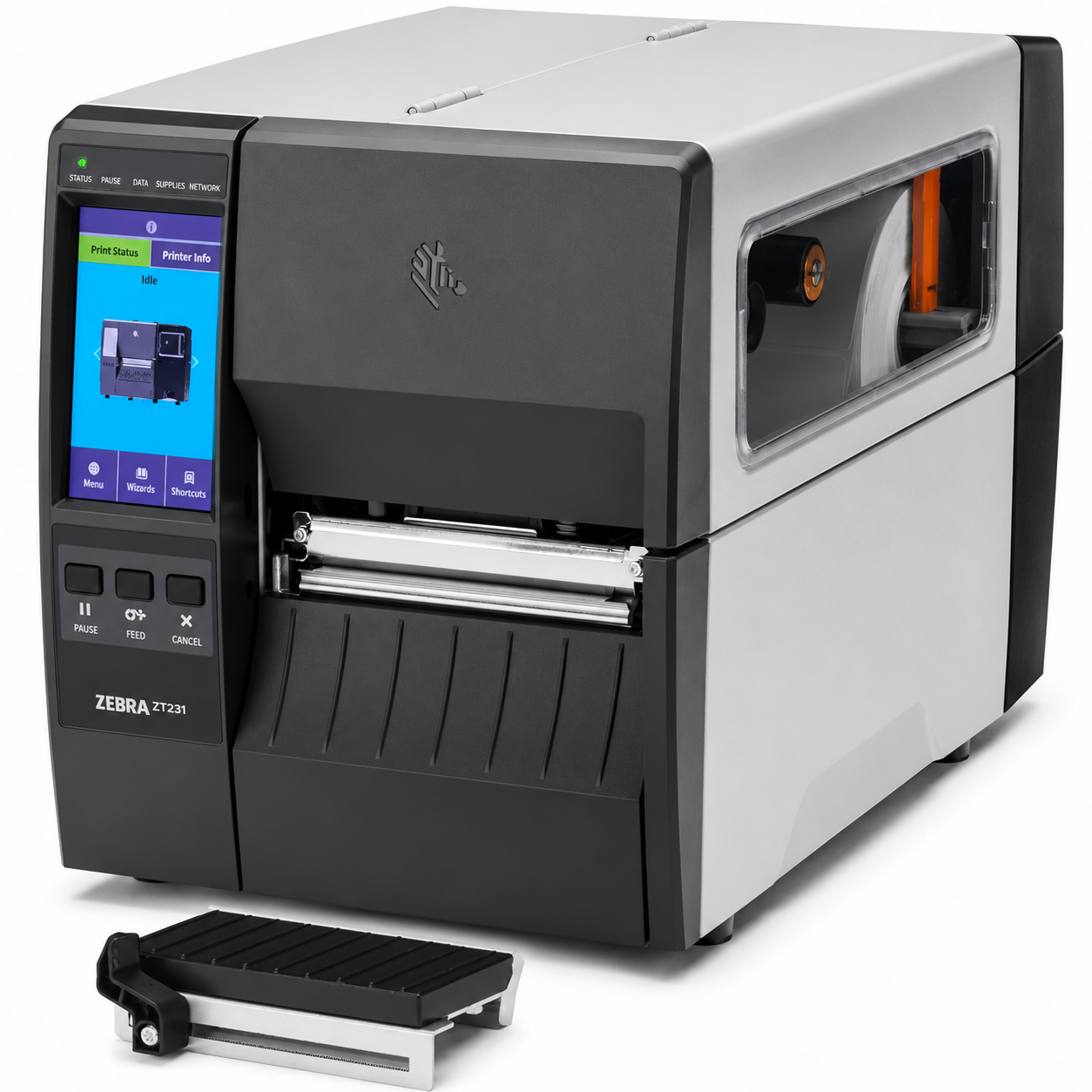 ZEBRA ZT23142-D01000FZ Direct Thermal Industrial Printer, ZT231 Upgraded Version of ZT230, 203 dpi Print Width 4 in Ethernet Bluetooth Serial USB, Includes: Touch Display, Tear Bar