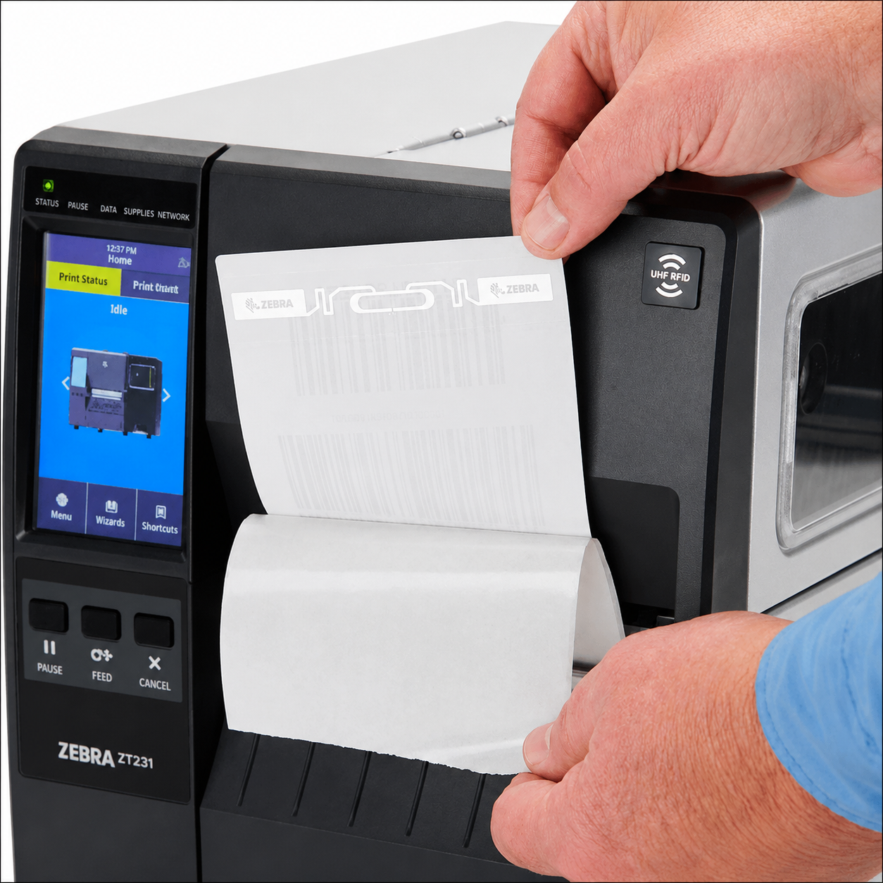 ZEBRA ZT23142-D01000FZ Direct Thermal Industrial Printer, ZT231 Upgraded Version of ZT230, 203 dpi Print Width 4 in Ethernet Bluetooth Serial USB, Includes: Touch Display, Tear Bar