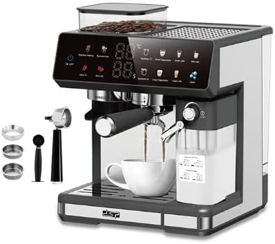 DSP KA3146 3-in-1 Espresso Coffee Machine | 20 Bar Pressure | Built-in Grinder, Milk Frother, 500ml Milk Tank | Touchscreen Control | Bean to Cup Coffee Maker