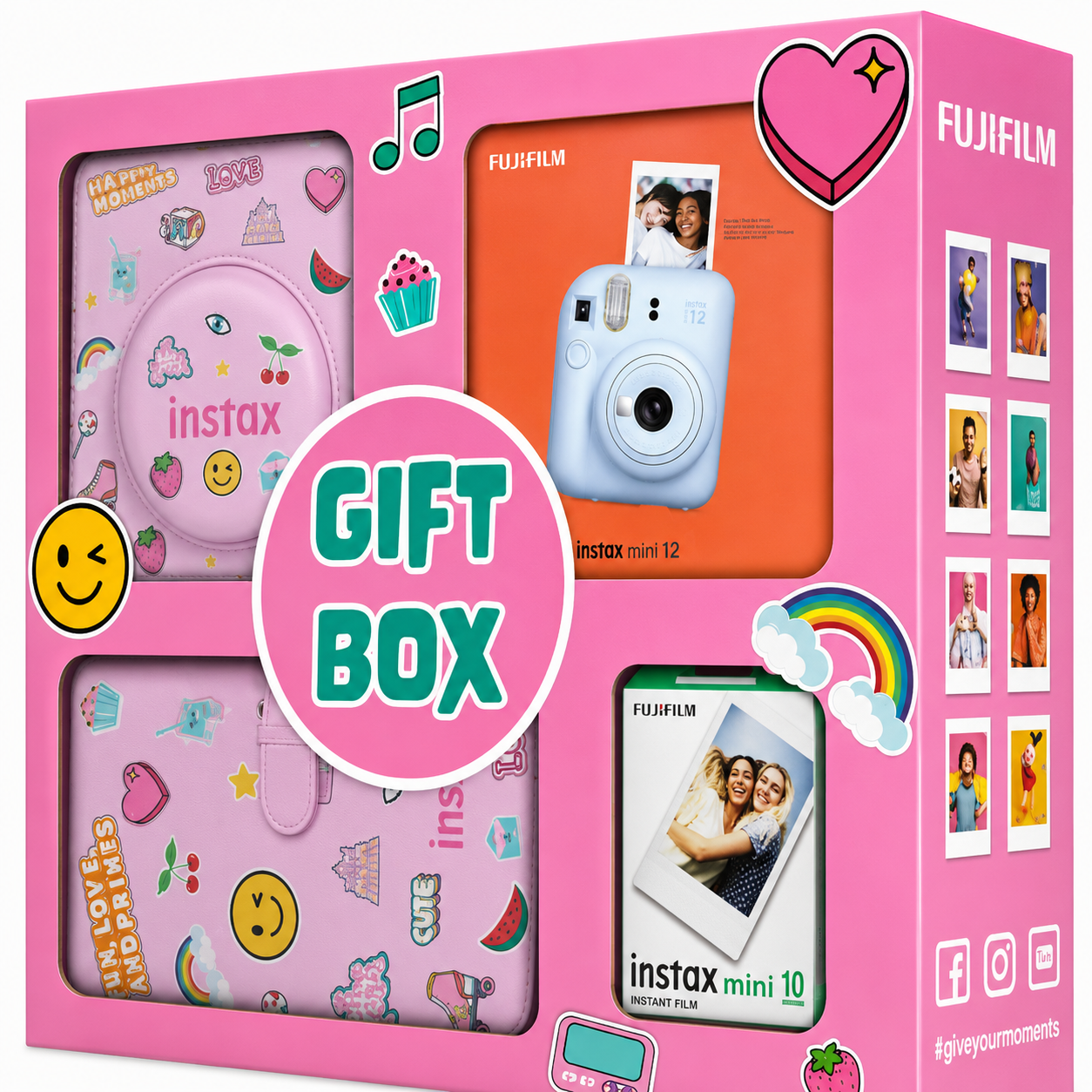 Fujifilm Instax Mini 12 Instant Camera Gift Box | Instant Film Camera Kit with Accessories
