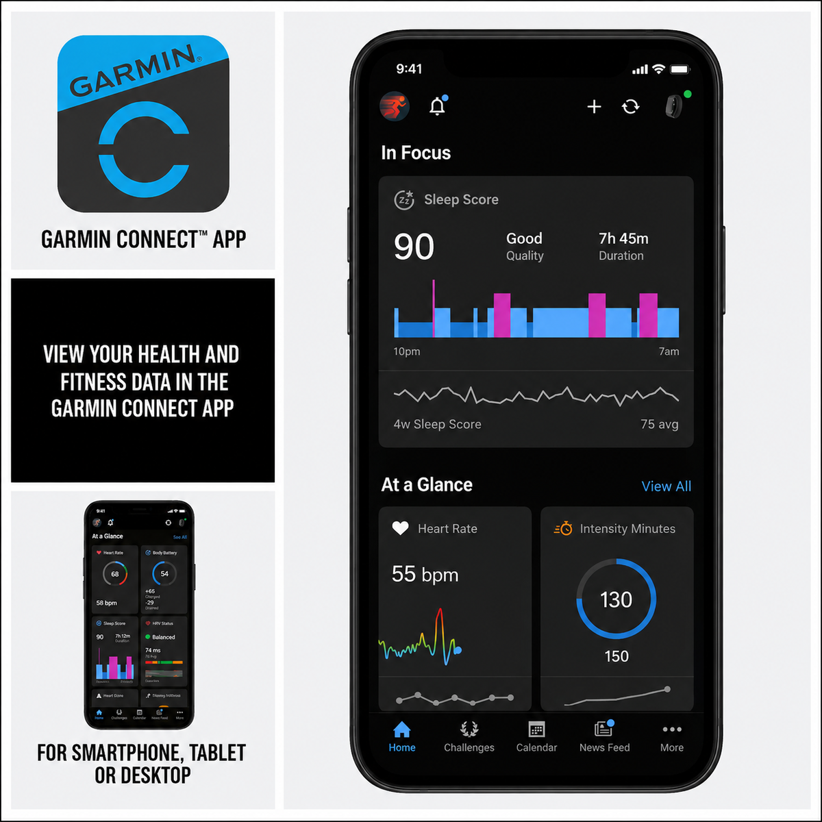 Garmin CIRQA Smart Band Captain Blue S/M – Screenless Health & Fitness Tracker