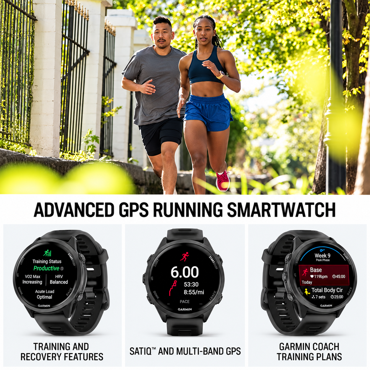 Garmin Forerunner 570 47mm GPS Running Smartwatch – Translucent Black
