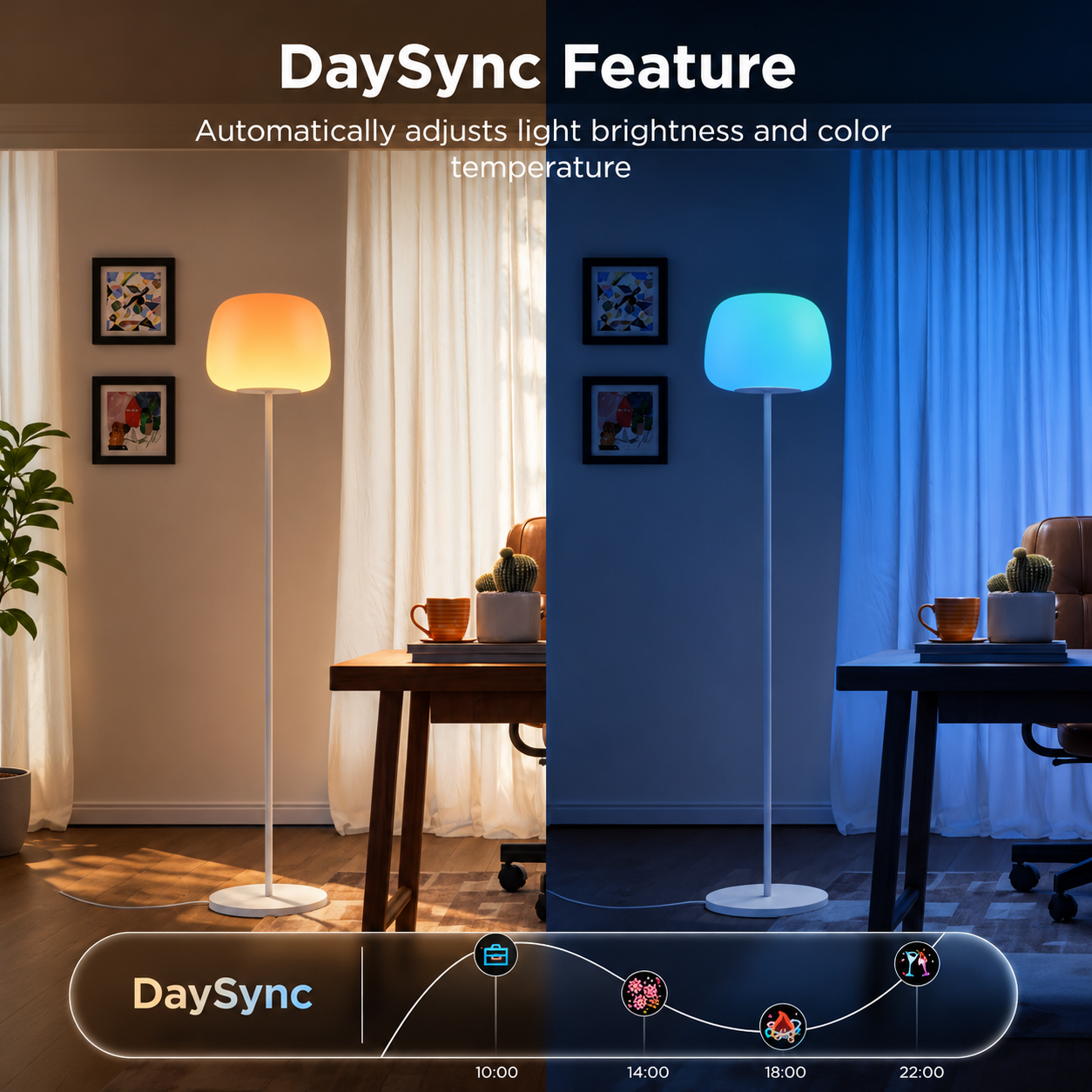 Govee Lantern Floor Lamp | RGBICWW Smart LED Floor Lamp with Matter, Alexa, Google Assistant, Music Sync & 1400 Lumens