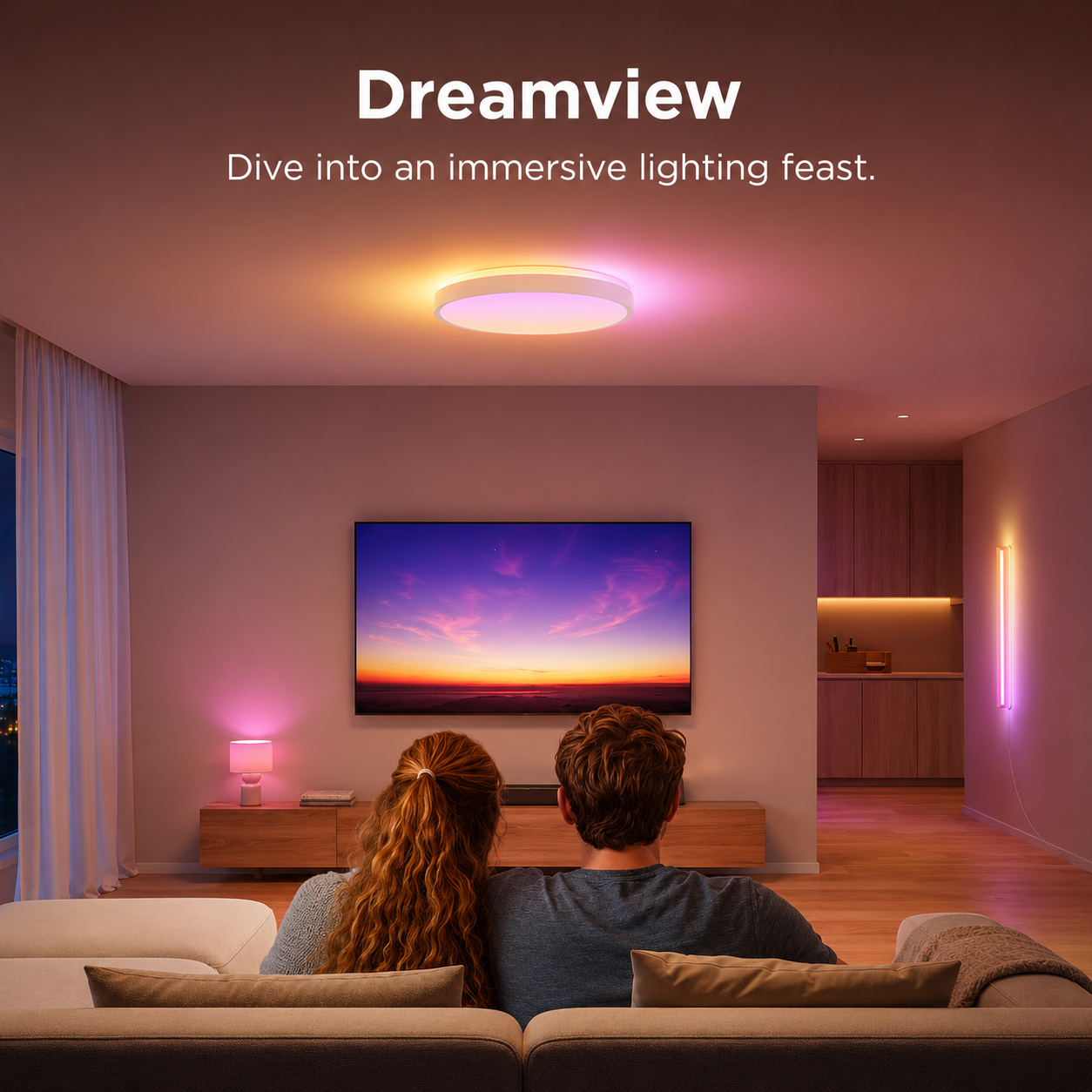 Govee Smart Ceiling Light 4300LM 15 Inch | RGBIC Wi-Fi LED Ceiling Light with Matter, Alexa, Google Assistant & Dimmable 2700K-6500K